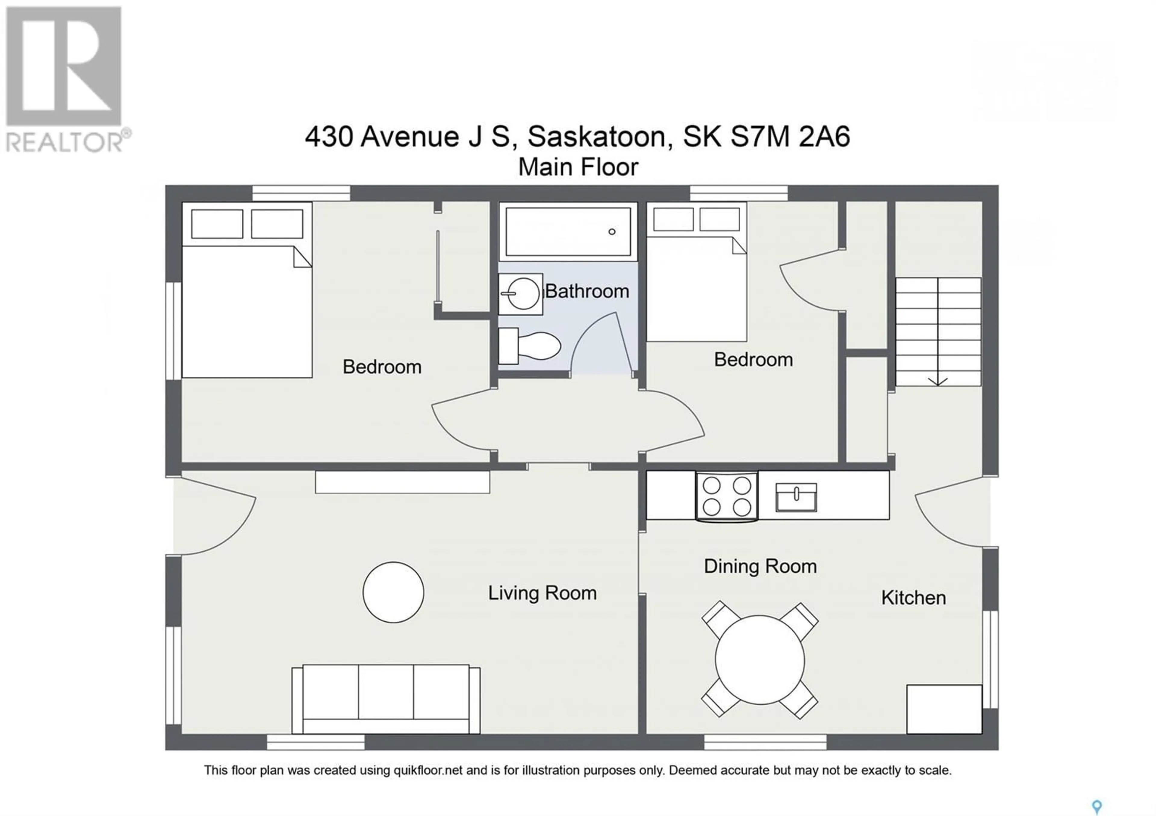 Floor plan for 430 J AVENUE, Saskatoon Saskatchewan S7M2A6