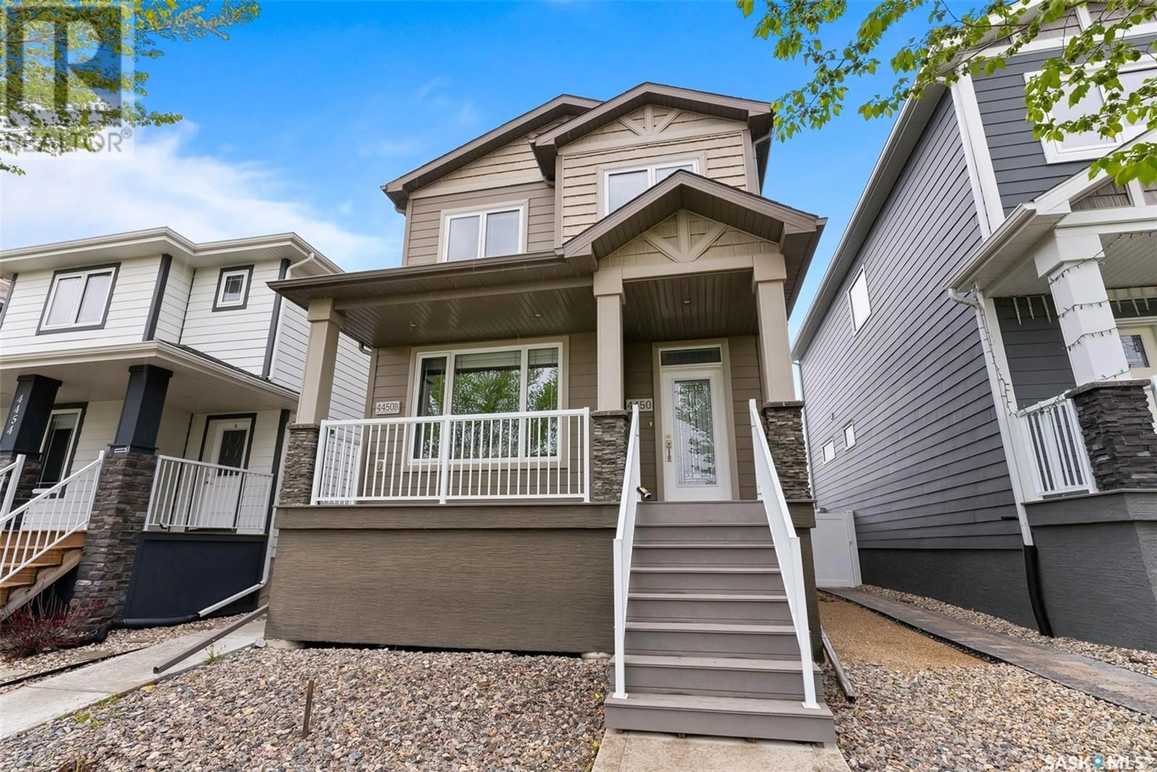 Home with vinyl exterior material, street for 4450 ALBULET DRIVE, Regina Saskatchewan S4W0L6
