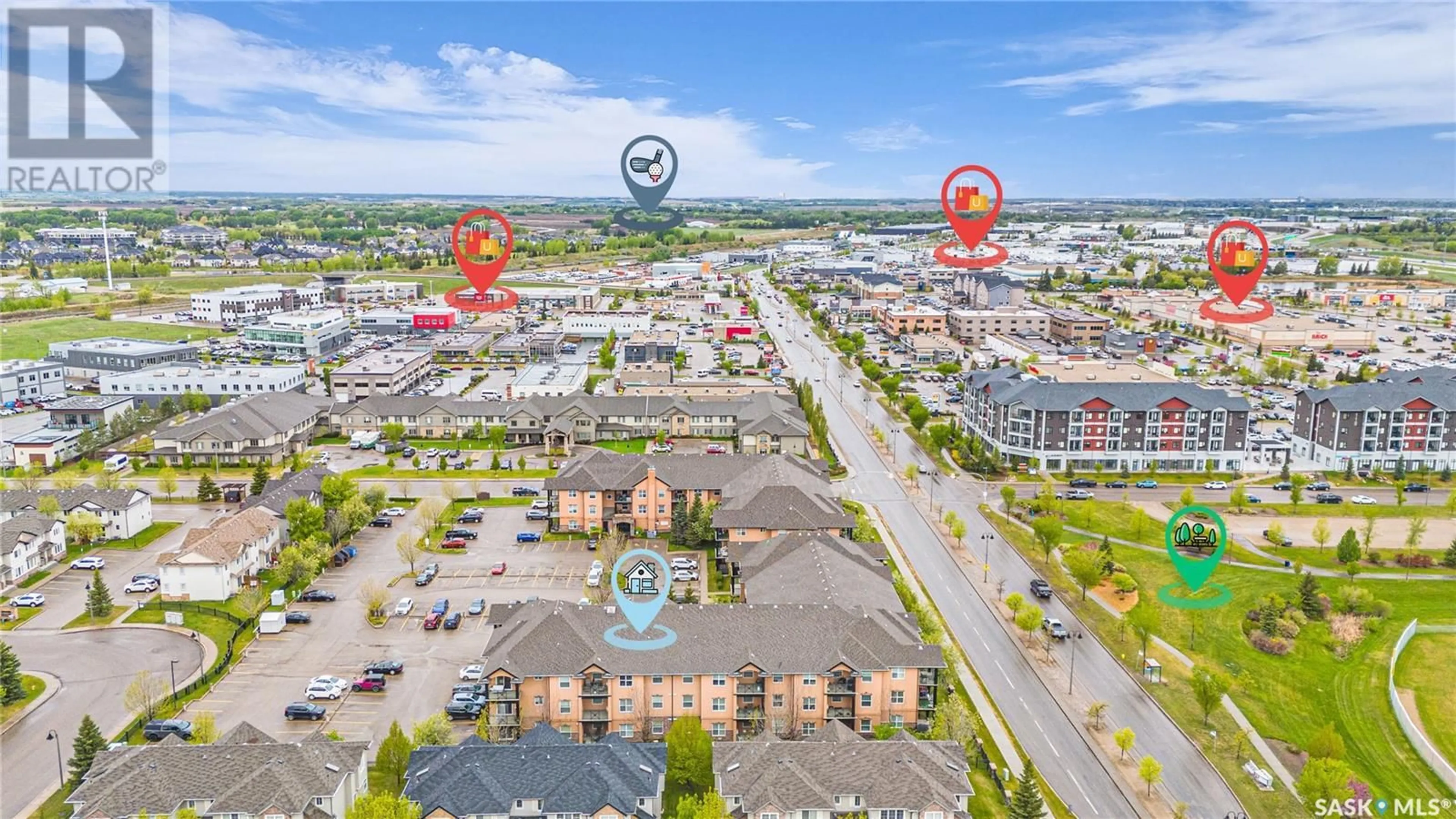 A pic from outside/outdoor area/front of a property/back of a property/a pic from drone, street for B206 - 103 WELLMAN CRESCENT, Saskatoon Saskatchewan S7T0C1