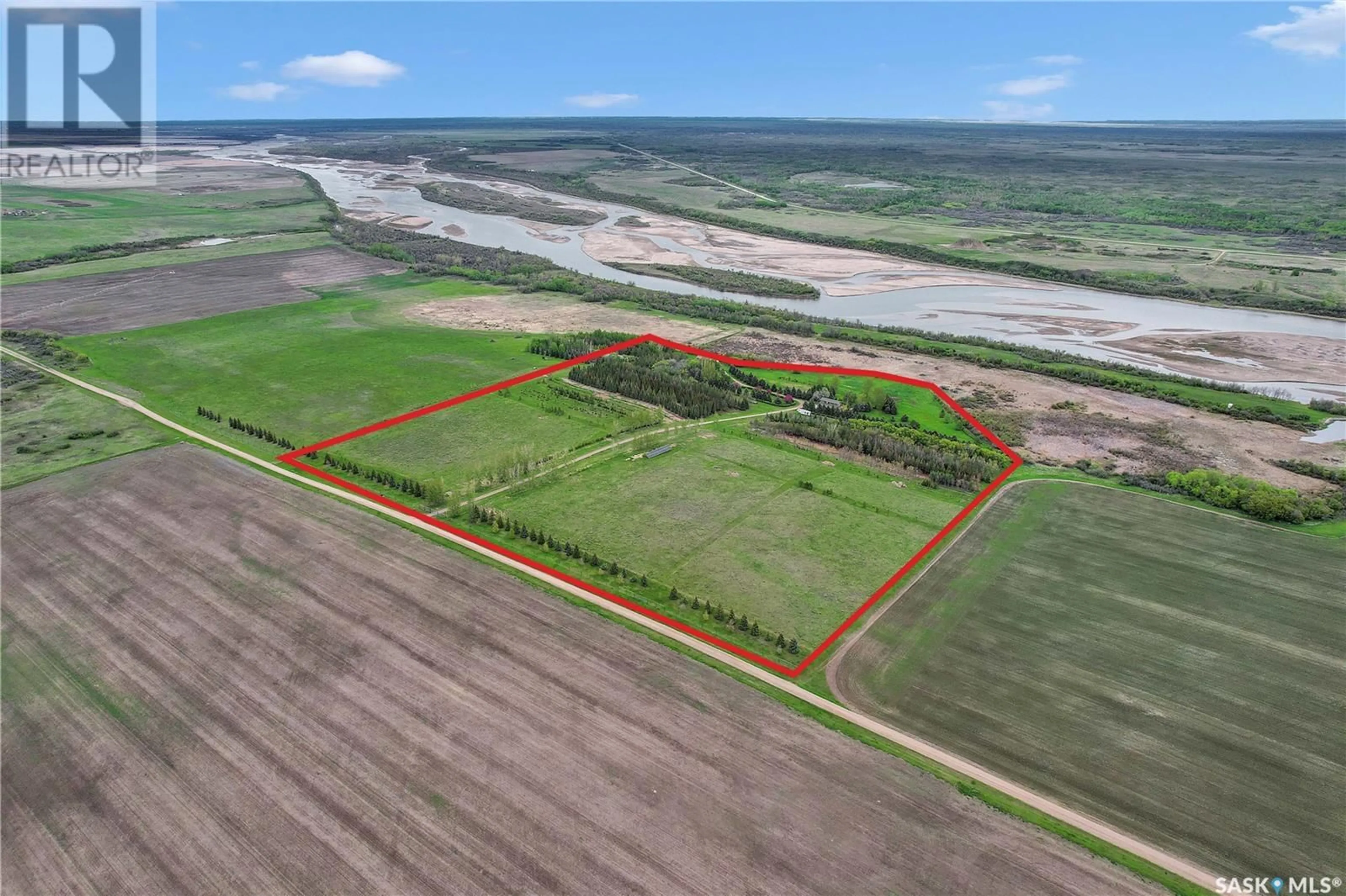 A pic from outside/outdoor area/front of a property/back of a property/a pic from drone, water/lake/river/ocean view for RIVER VIEW, Pike Lake Saskatchewan S0L0P0