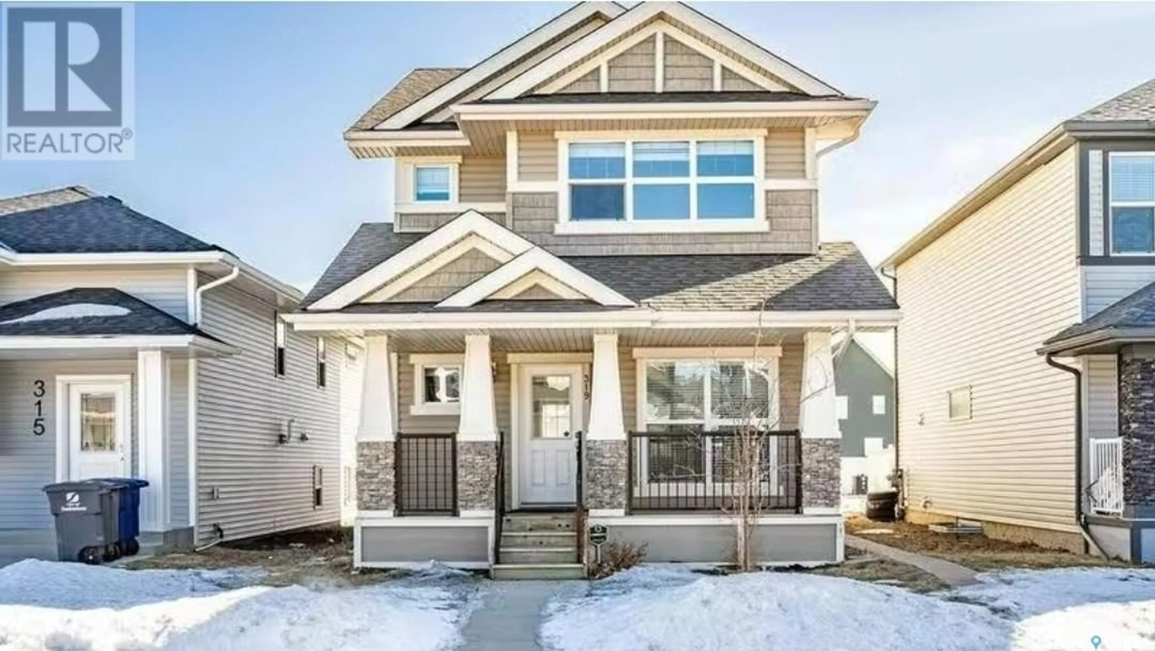 Home with vinyl exterior material, street for 319 PALLISER WAY, Saskatoon Saskatchewan S7H0S4