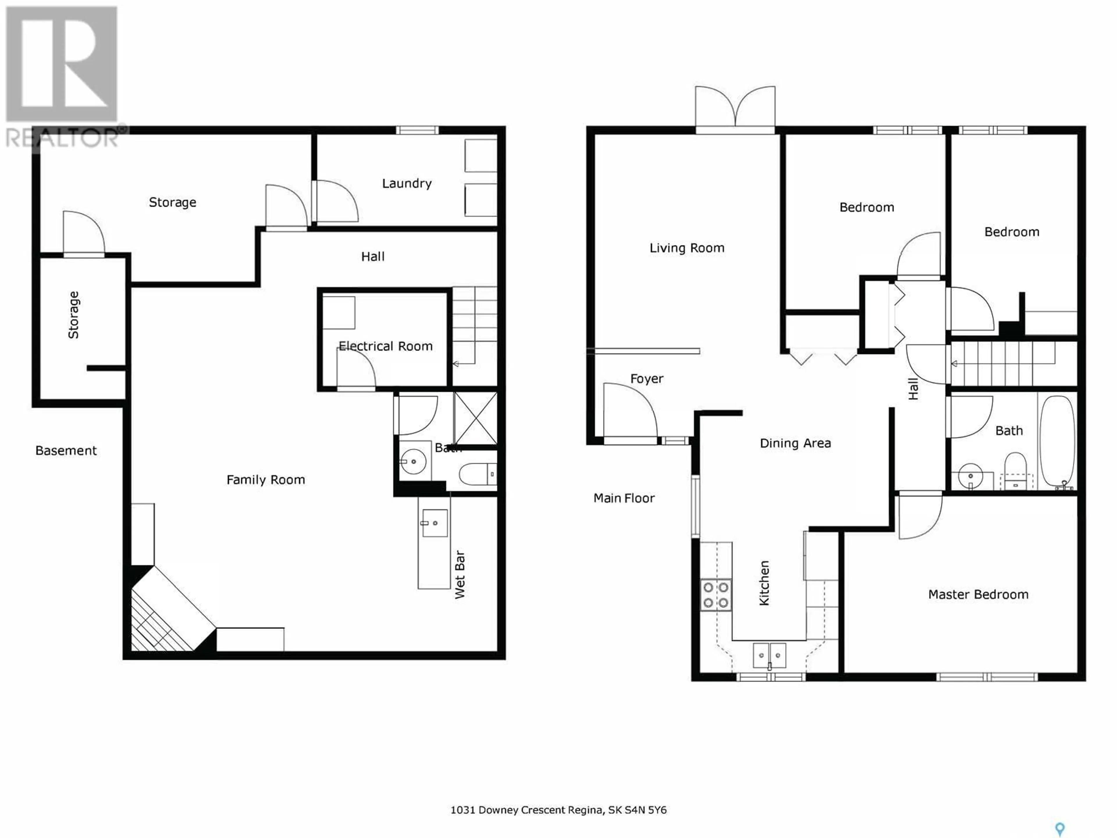 Floor plan for 1031 DOWNEY CRESCENT, Regina Saskatchewan S4N5Y6