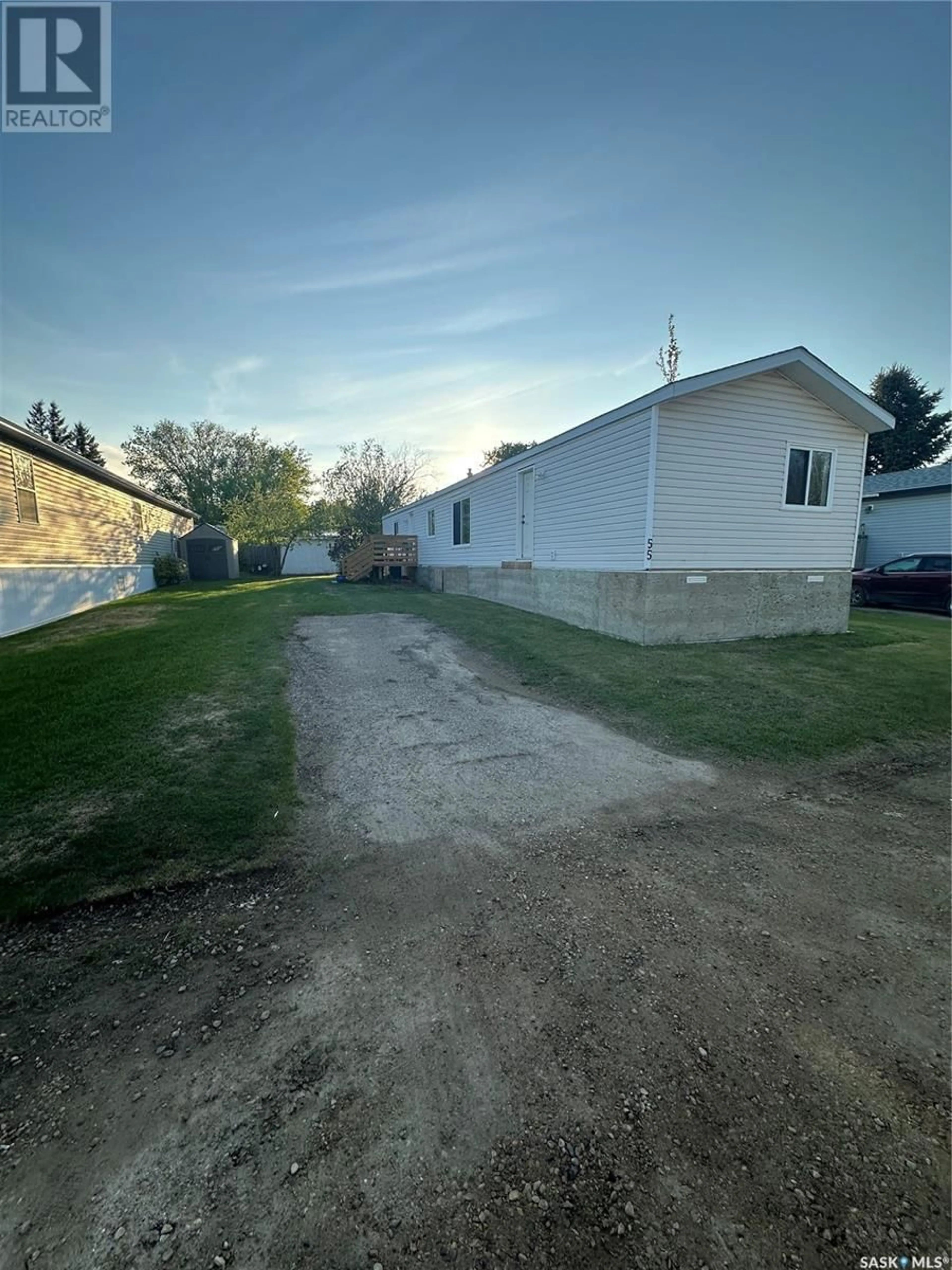 A pic from outside/outdoor area/front of a property/back of a property/a pic from drone, building for 55 MULBERRY ROAD, Sunset Estates Saskatchewan S7B0A4