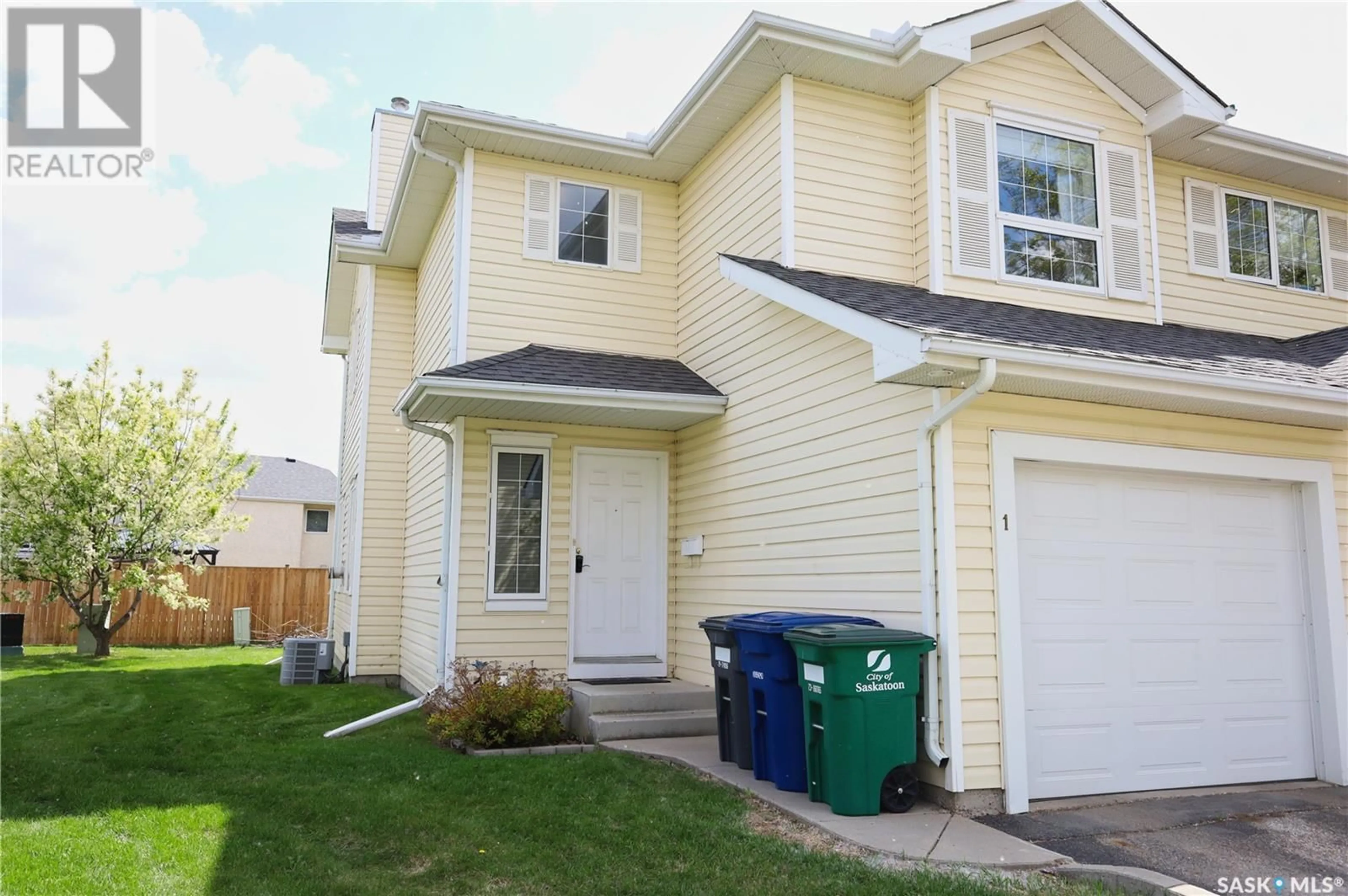Home with vinyl exterior material, street for 1 111 FAIRBROTHER CRESCENT, Saskatoon Saskatchewan S7S1L3