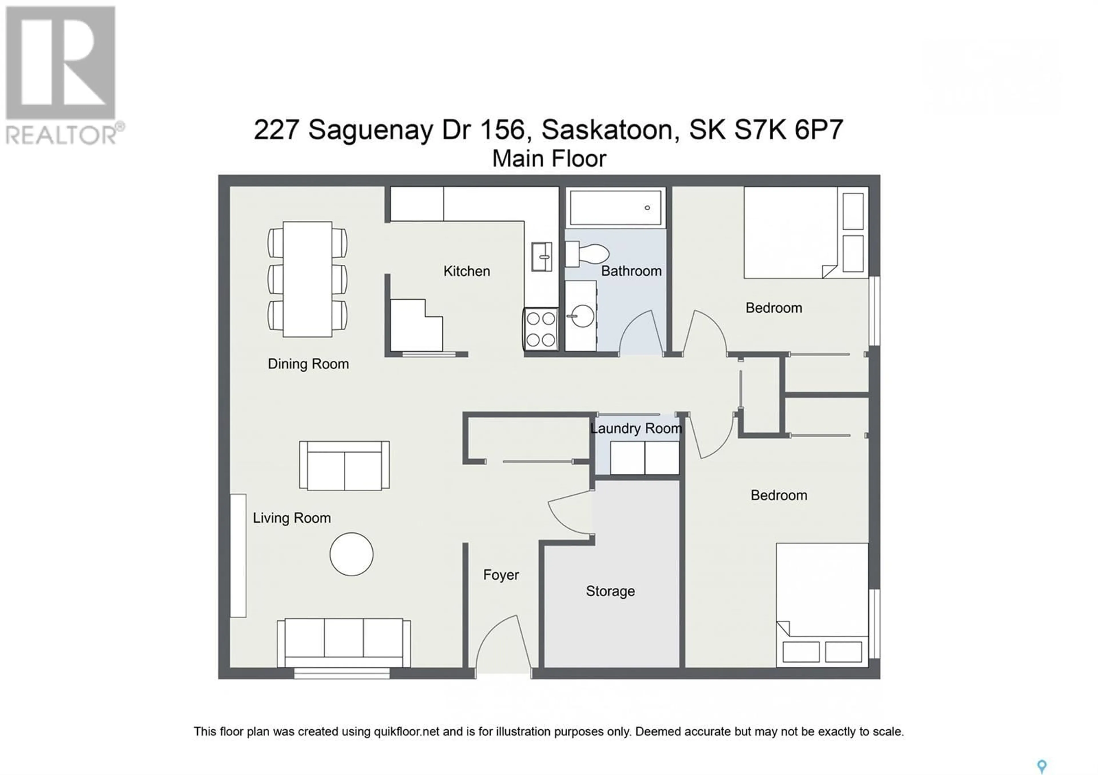 Floor plan for 156 227 SAGUENAY DRIVE, Saskatoon Saskatchewan S7K6G4