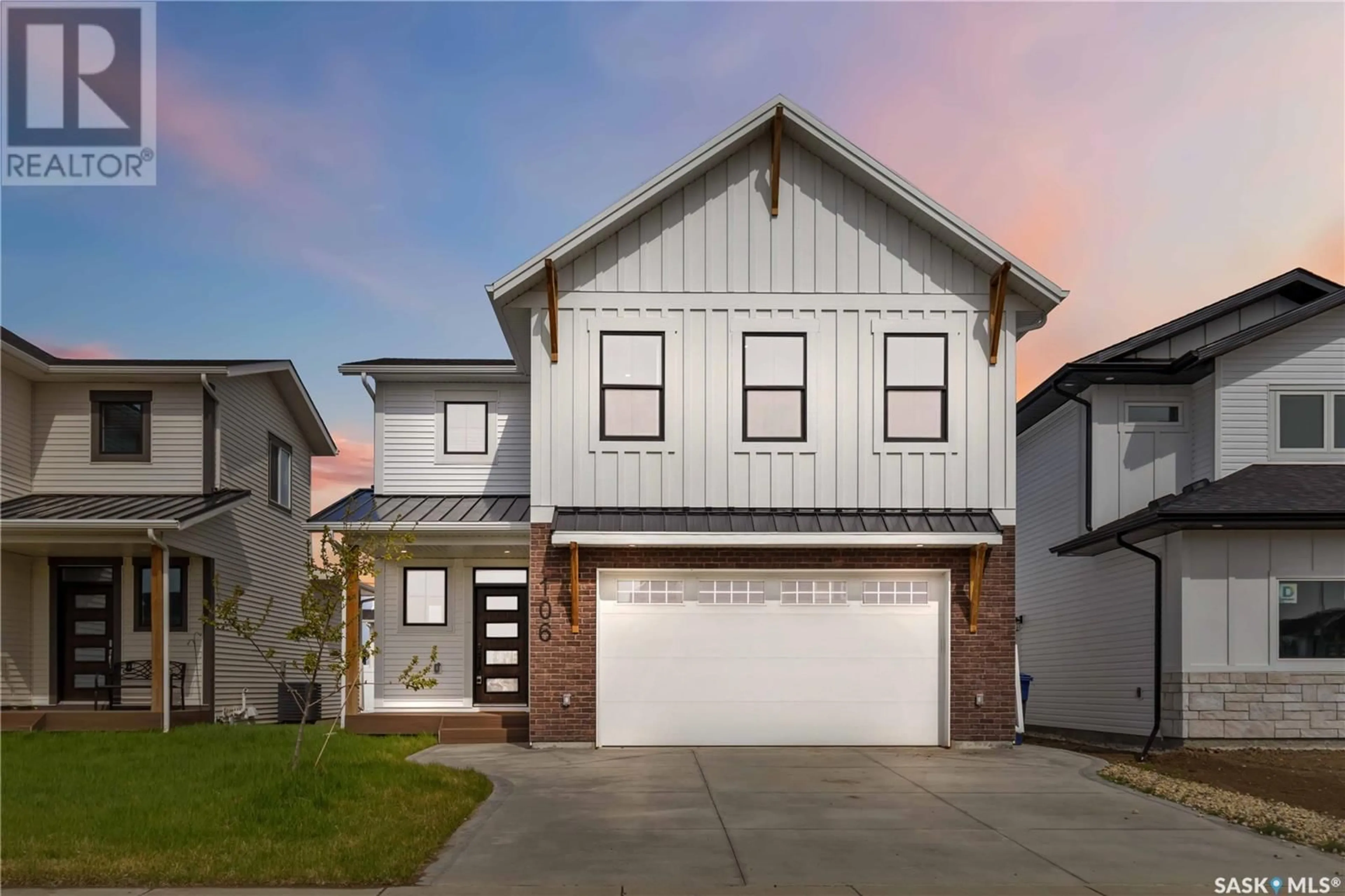 Home with vinyl exterior material, street for 106 HAVERSTOCK CRESCENT, Saskatoon Saskatchewan S7W1E2