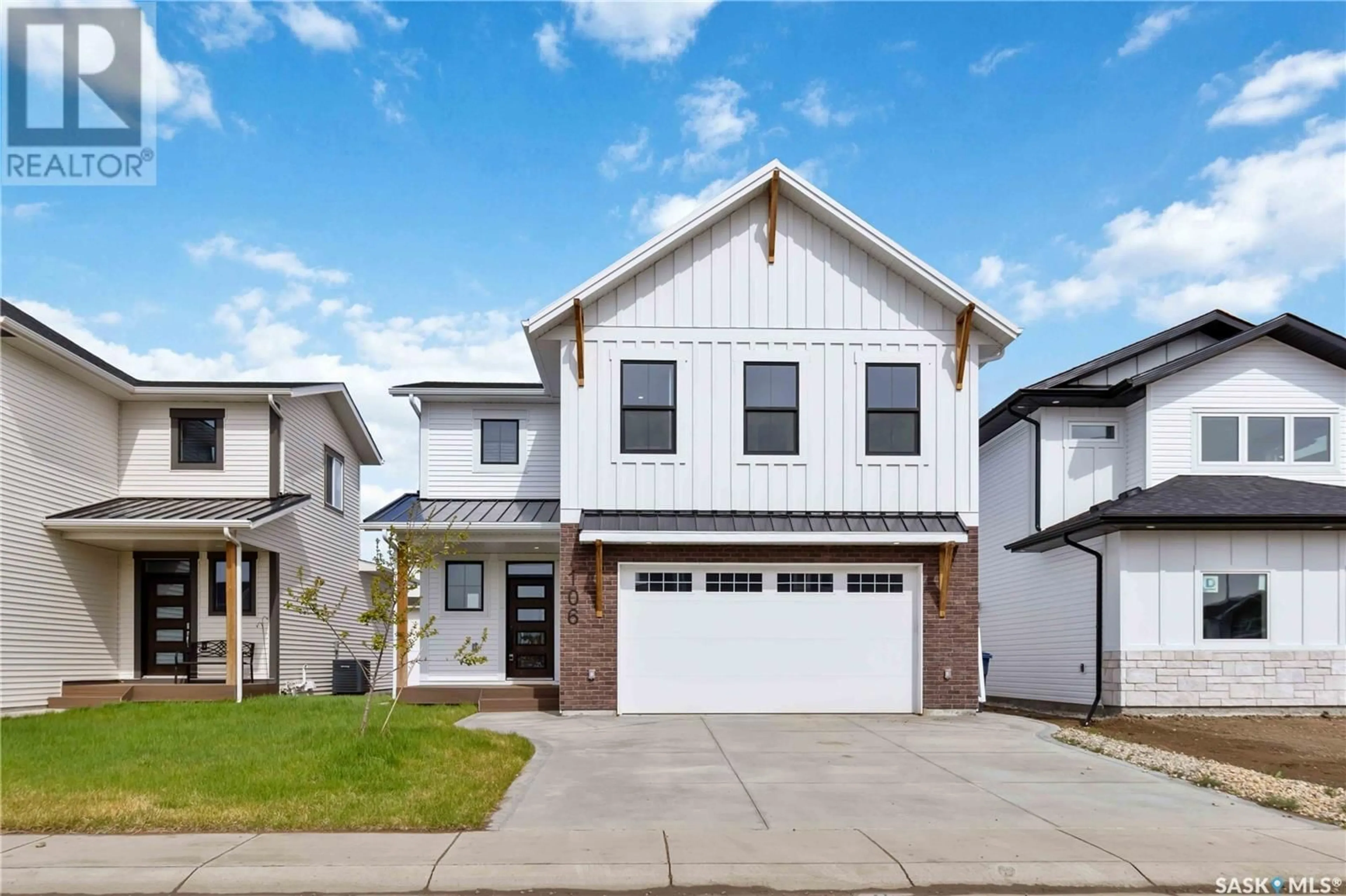 Home with vinyl exterior material, street for 106 HAVERSTOCK CRESCENT, Saskatoon Saskatchewan S7W1E2