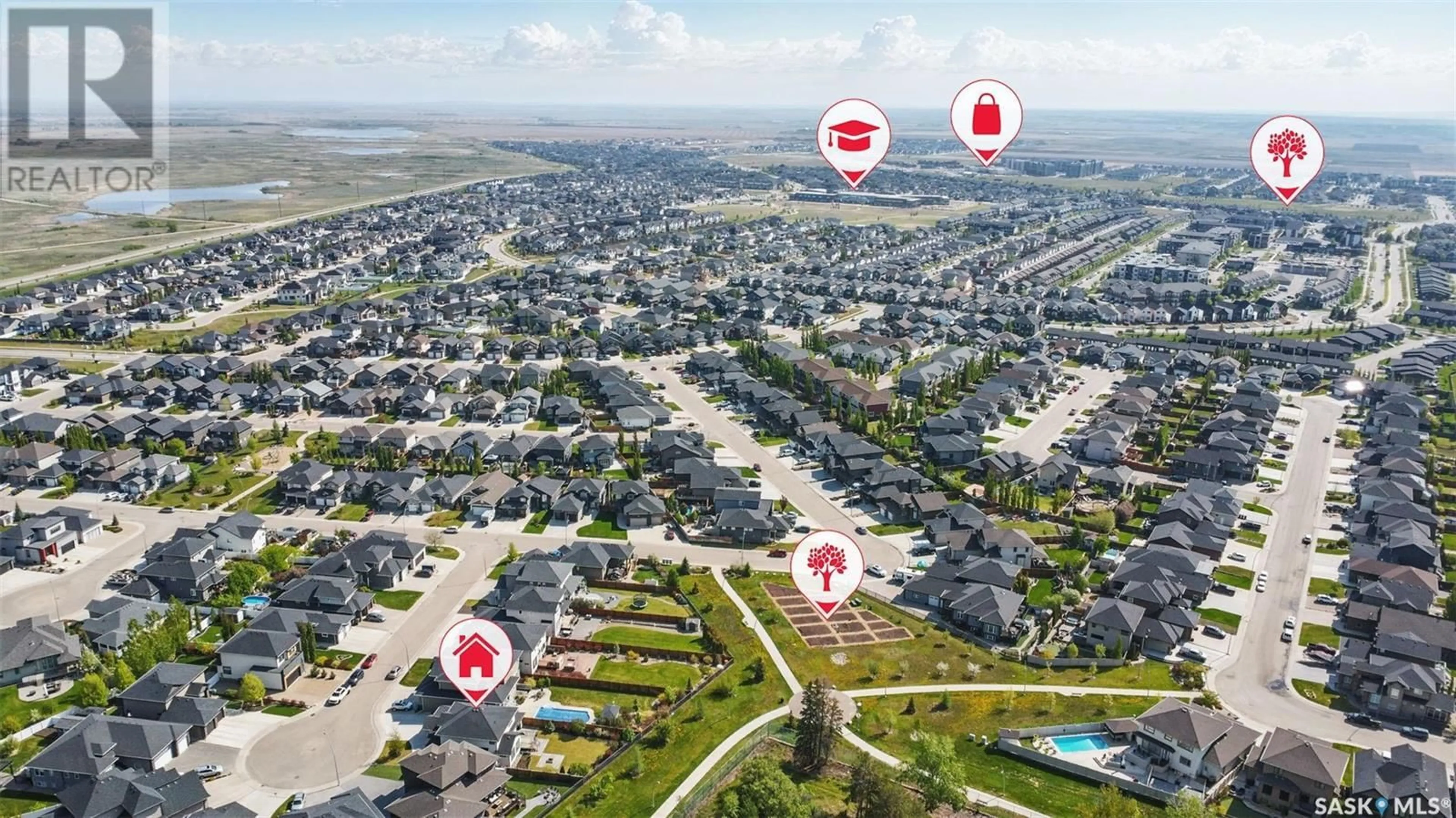 A pic from outside/outdoor area/front of a property/back of a property/a pic from drone, street for 546 SAUER TERRACE, Saskatoon Saskatchewan S7W0J8