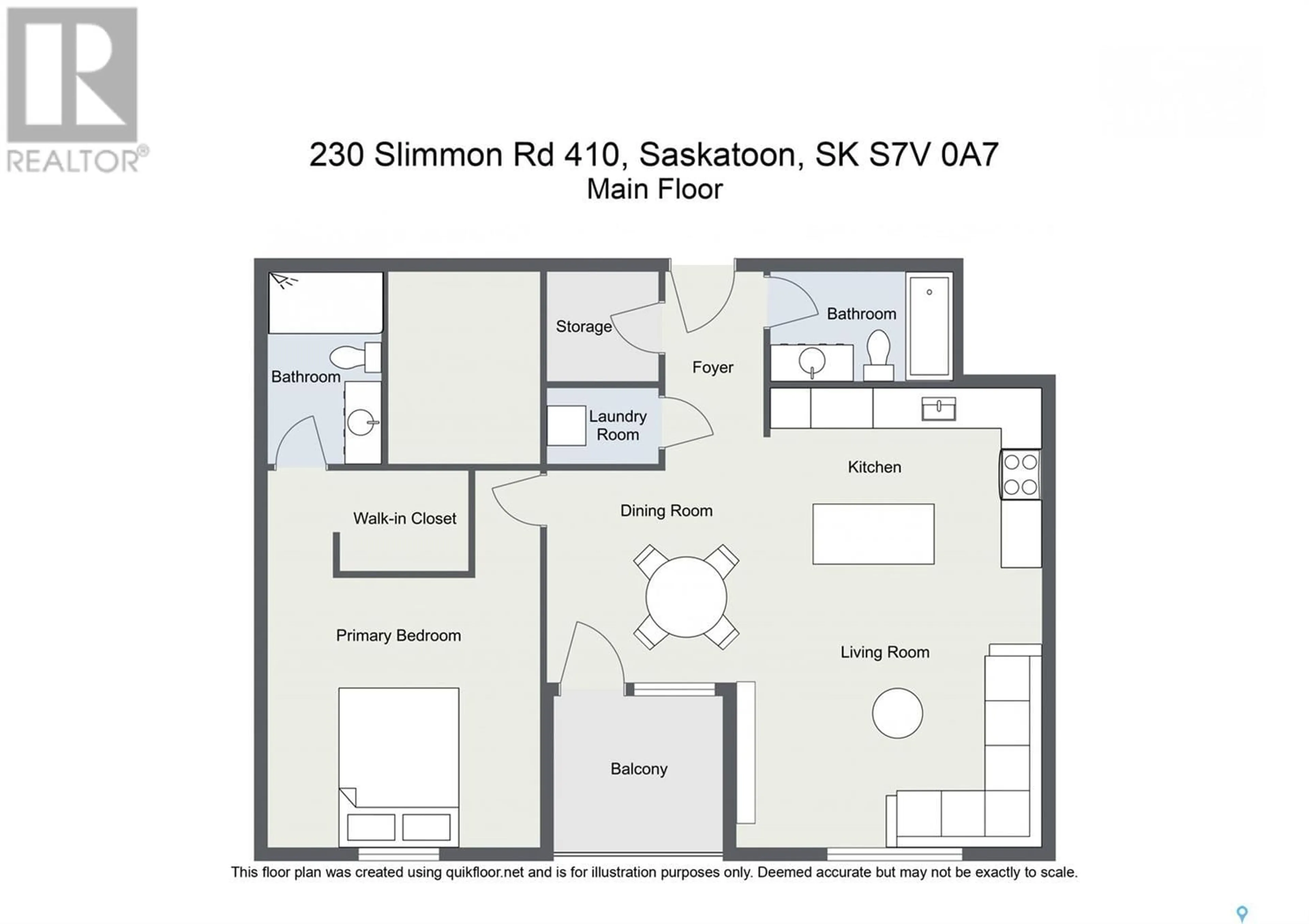 Floor plan for 230 - 410 SLIMMON ROAD, Saskatoon Saskatchewan S7V0B3