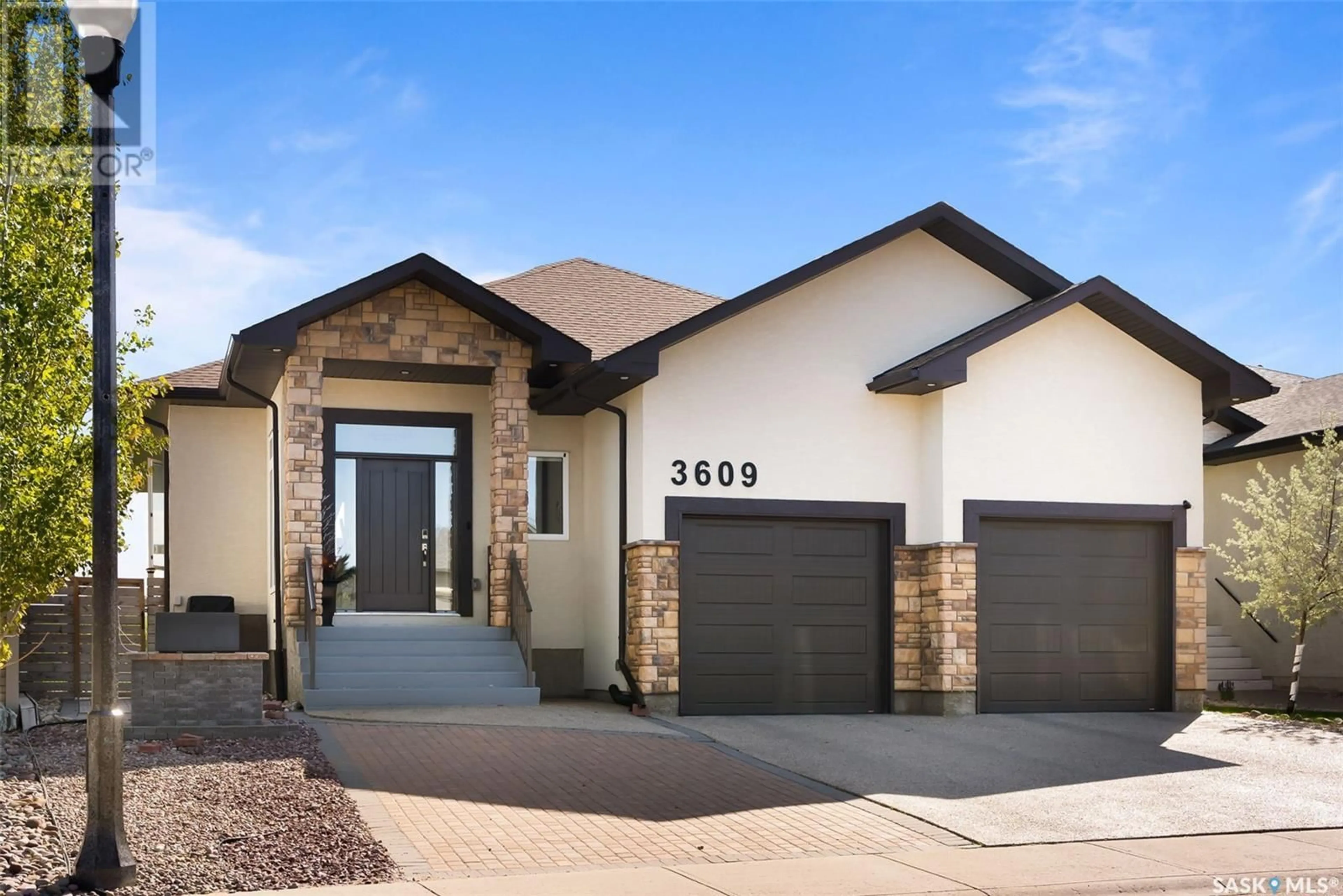 Home with brick exterior material, street for 3609 GREEN BROOK ROAD, Regina Saskatchewan S4V1R4