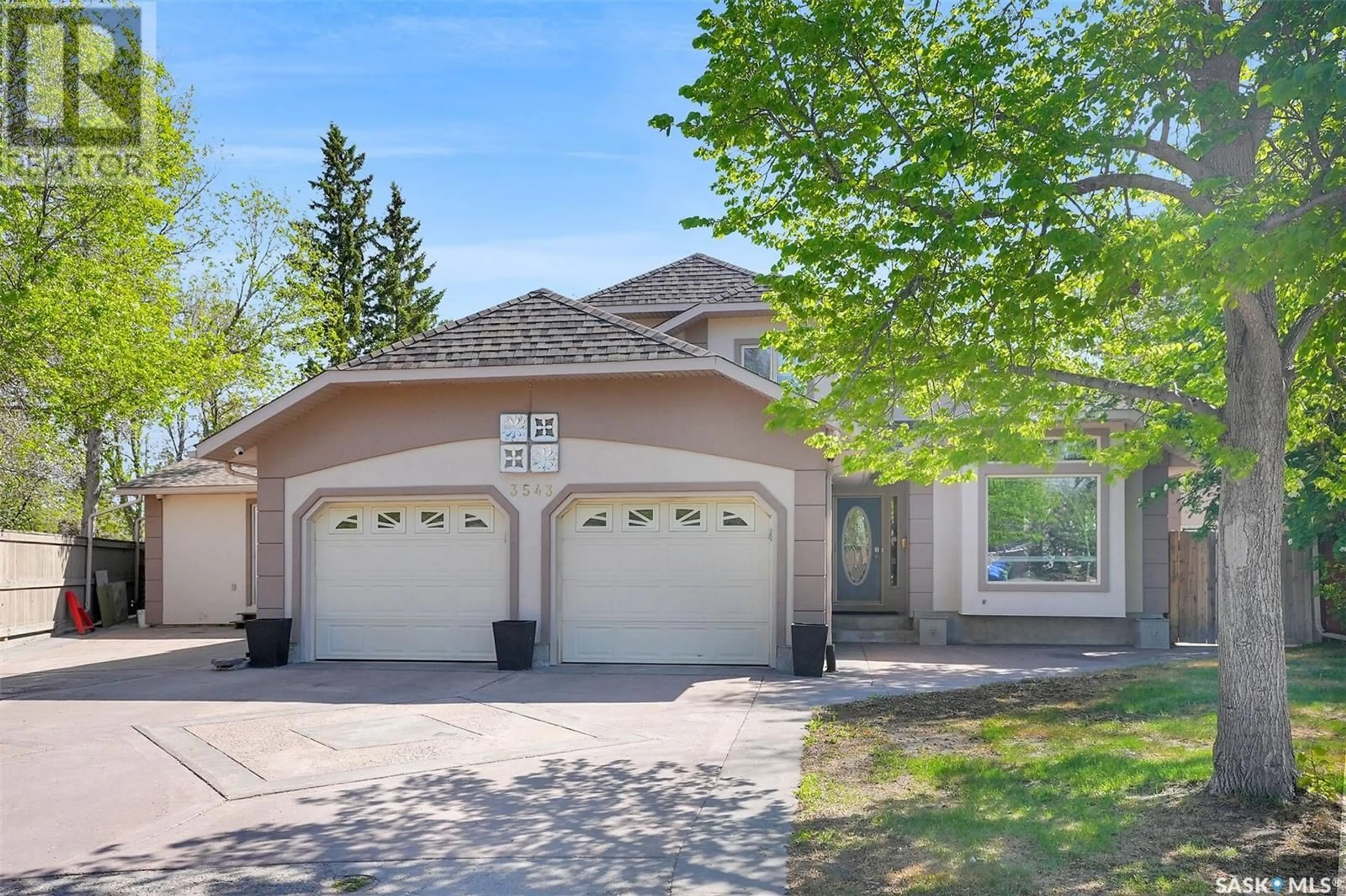 Home with vinyl exterior material, street for 3543 BURNS ROAD, Regina Saskatchewan S4V2G4