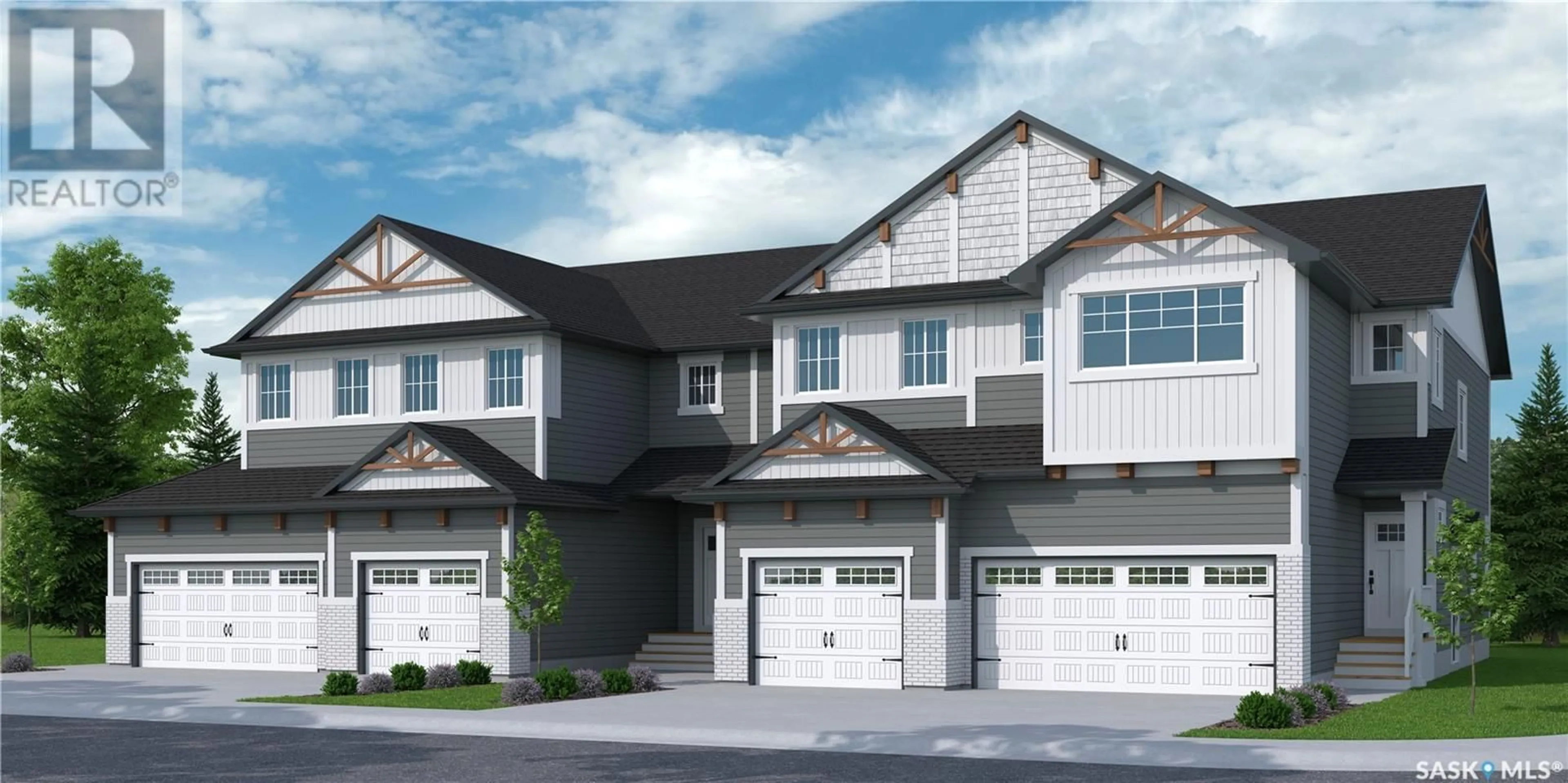 Home with vinyl exterior material, street for 104 TRAEGER COMMON, Saskatoon Saskatchewan S7V1R3