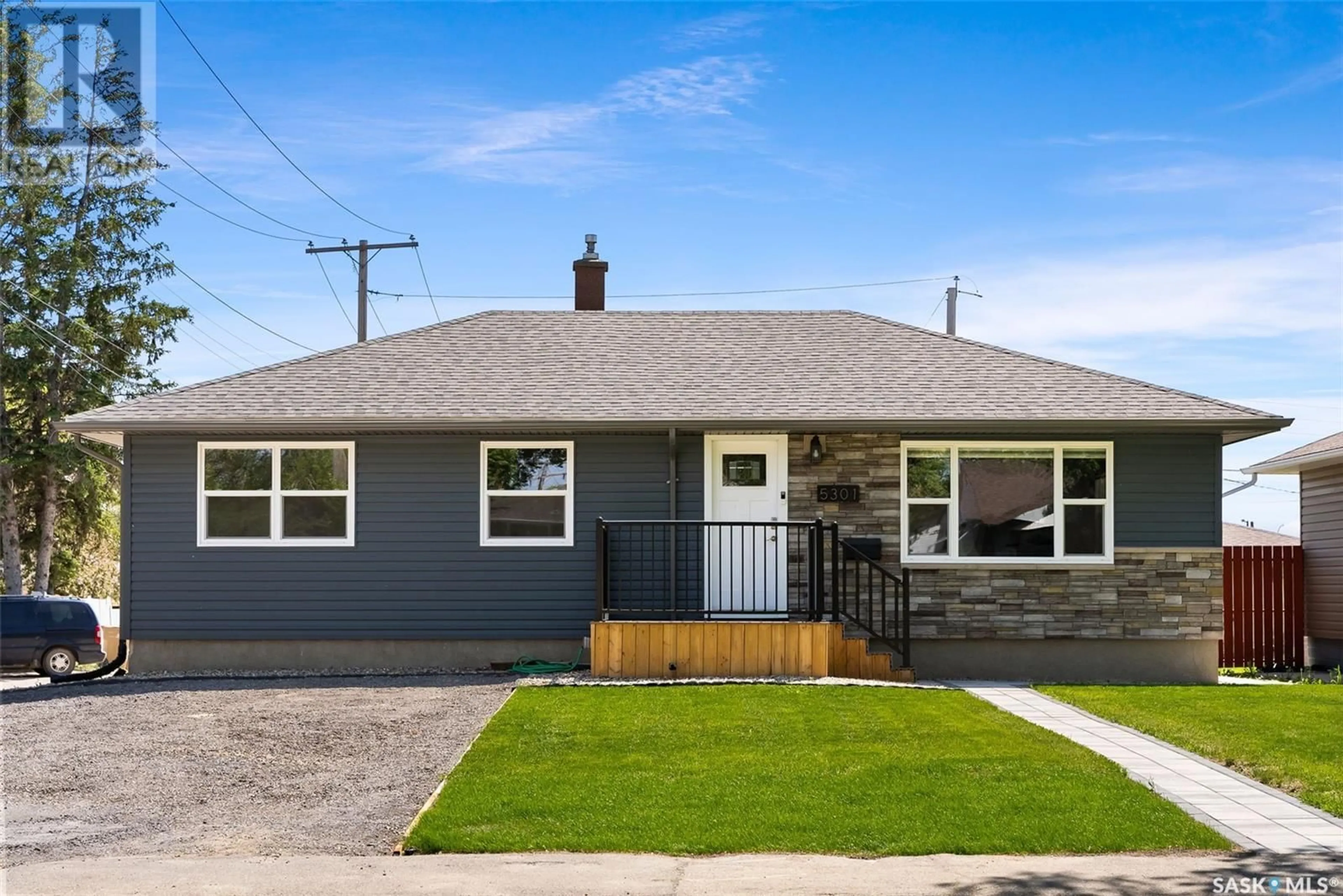 Home with vinyl exterior material, street for 5301 3RD AVENUE, Regina Saskatchewan S4T0G3