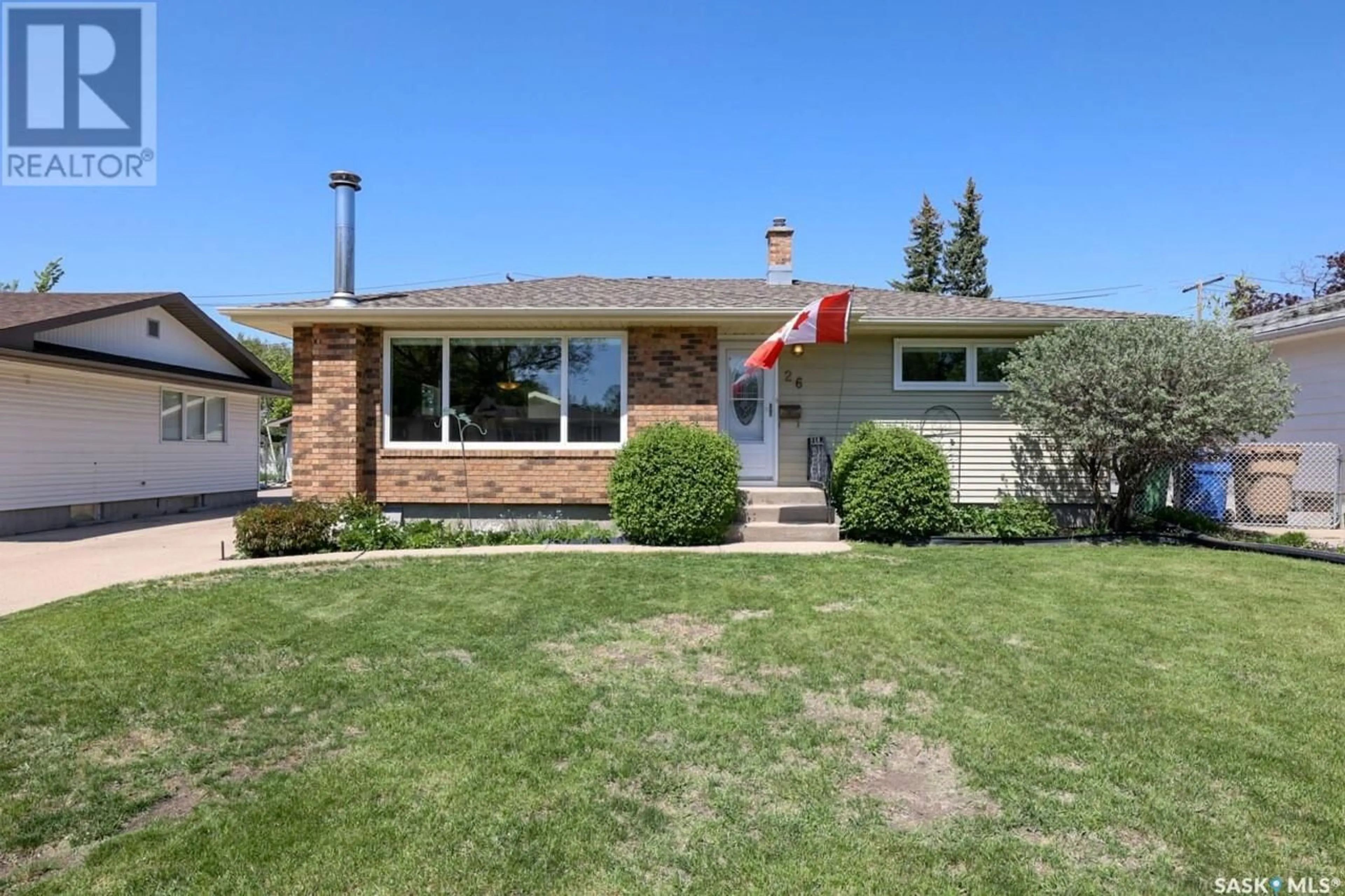 Home with brick exterior material, street for 26 MILLAR CRESCENT, Regina Saskatchewan S4S1N2
