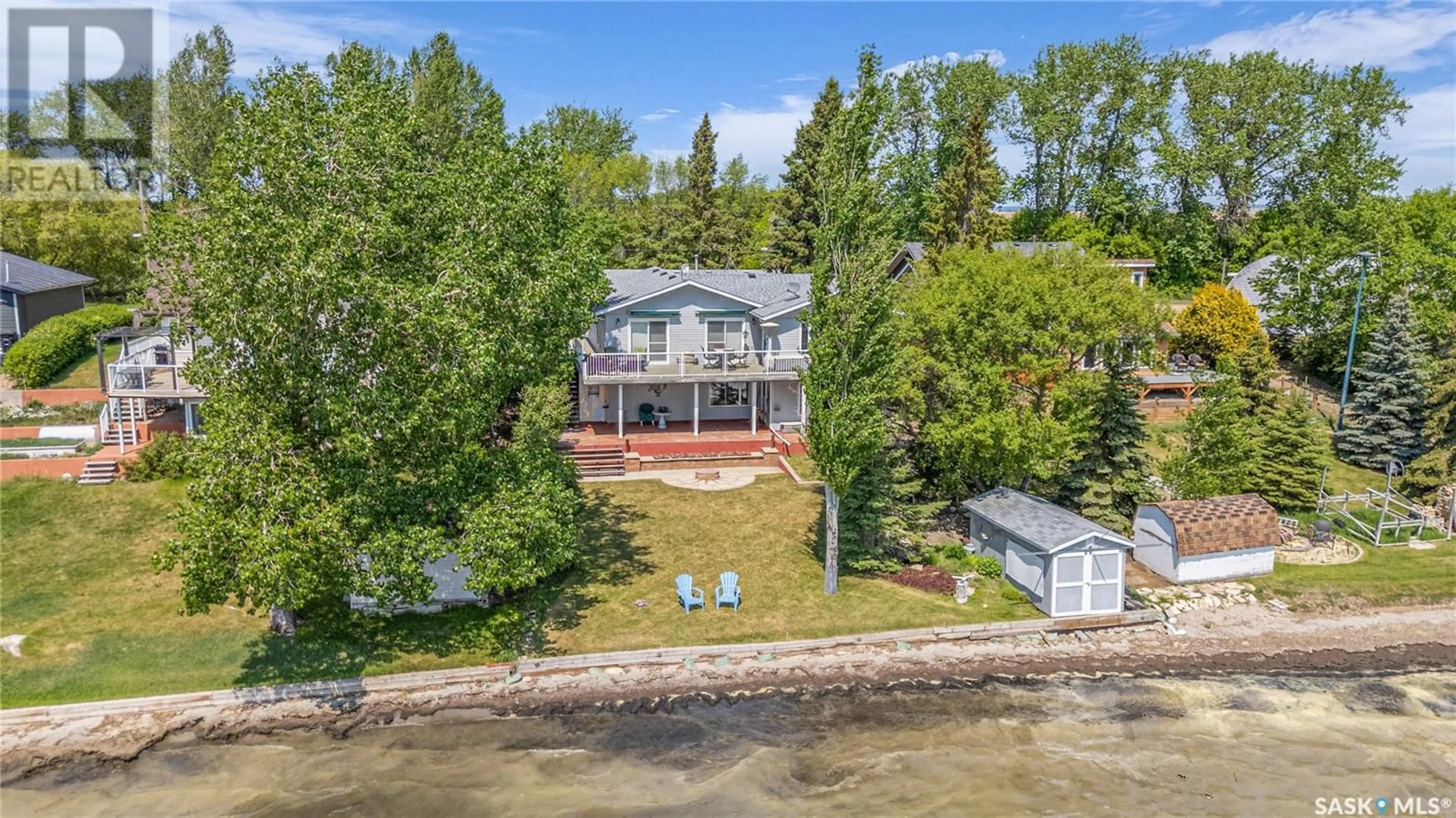 A pic from outside/outdoor area/front of a property/back of a property/a pic from drone, water/lake/river/ocean view for 64 LAKE AVENUE, Meota Rm No.468 Saskatchewan S0M1X0
