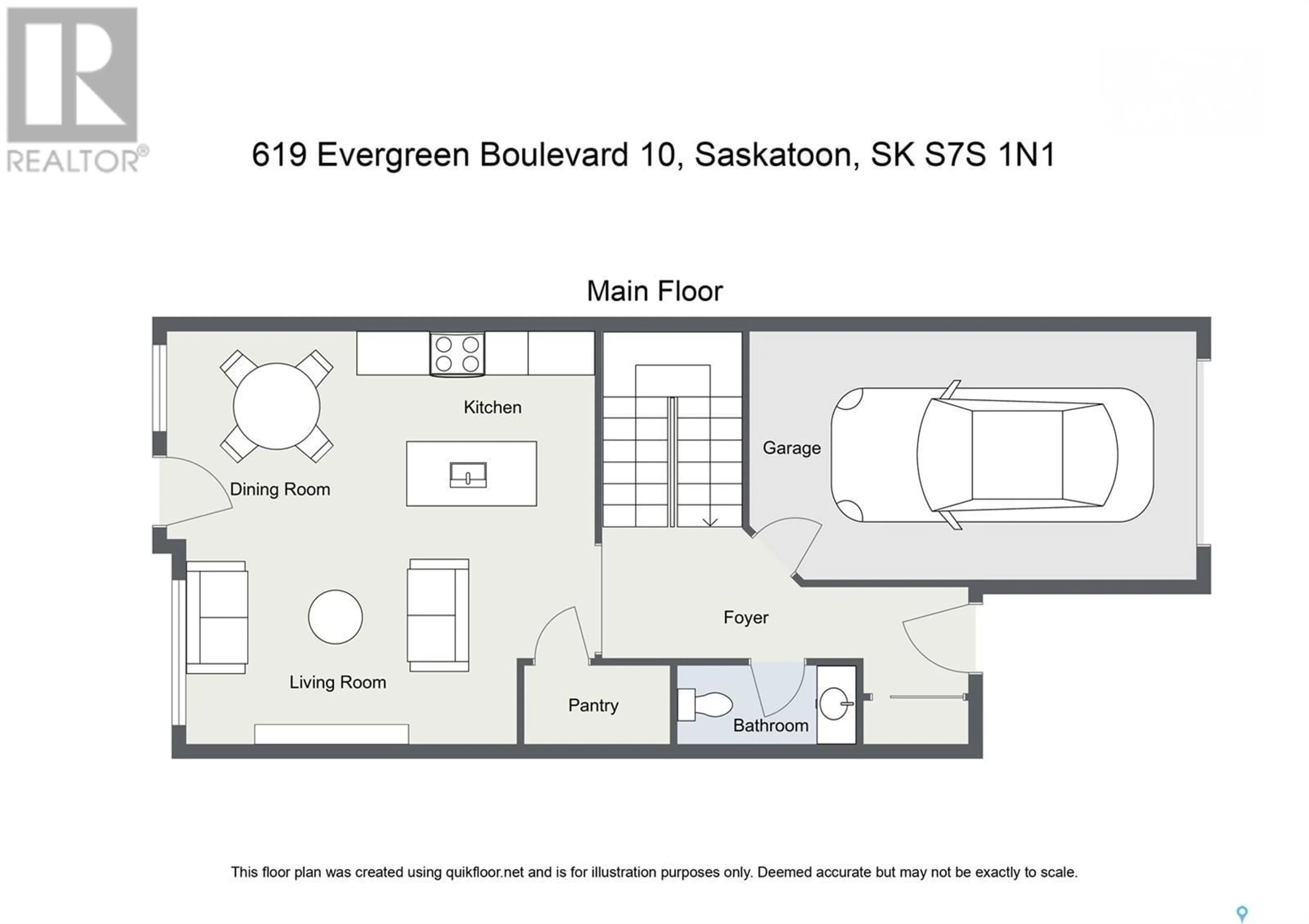 Floor plan for 10 619 EVERGREEN BOULEVARD, Saskatoon Saskatchewan S7W0Y7