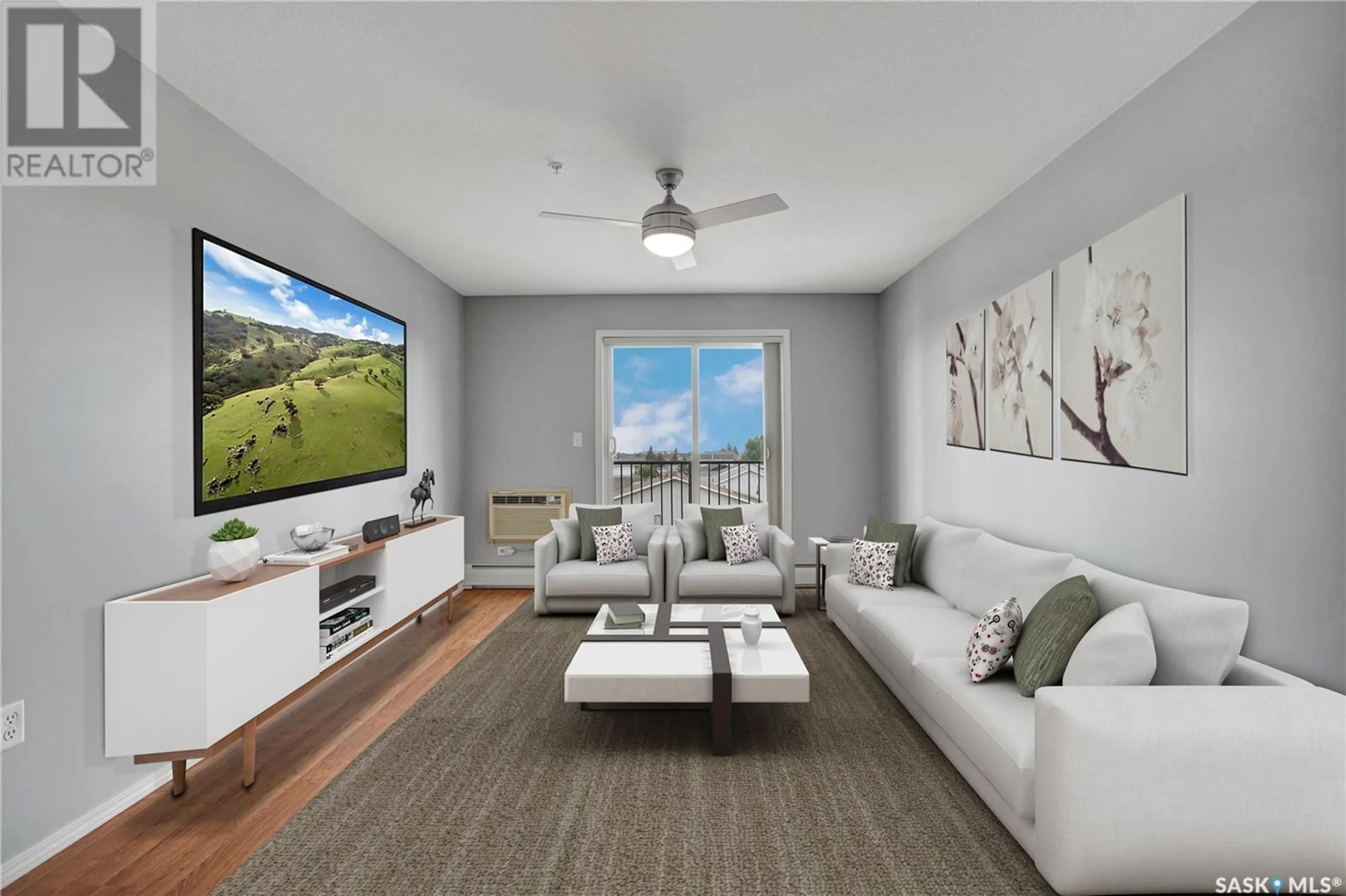Living room with furniture, unknown for 100 - 312 1ST AVENUE, Warman Saskatchewan S0K0A1