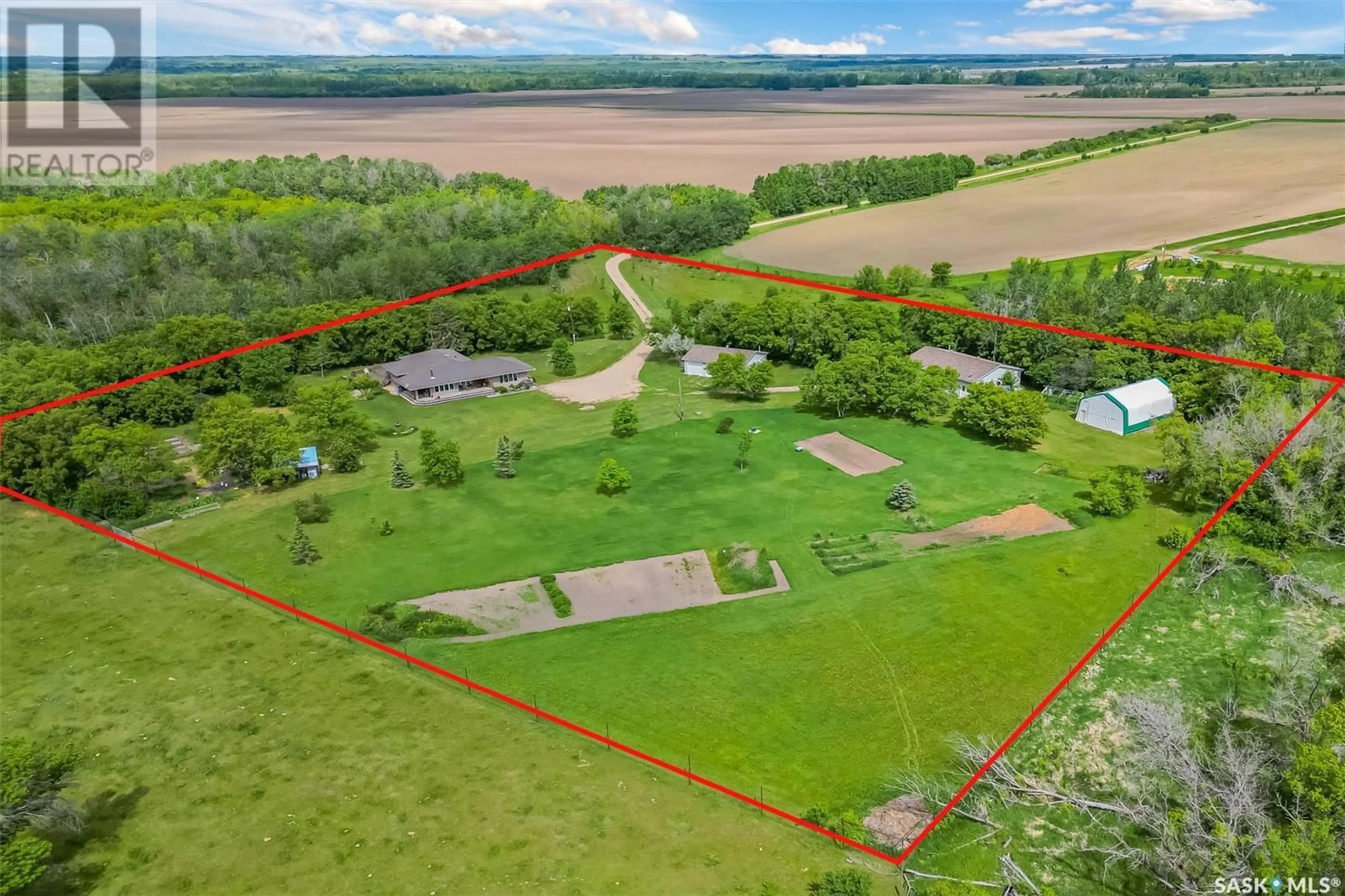 A pic from outside/outdoor area/front of a property/back of a property/a pic from drone, unknown for SECLUDED SANCTUARY ACREAGE, Dundurn Rm No. 314 Saskatchewan S7K1M2