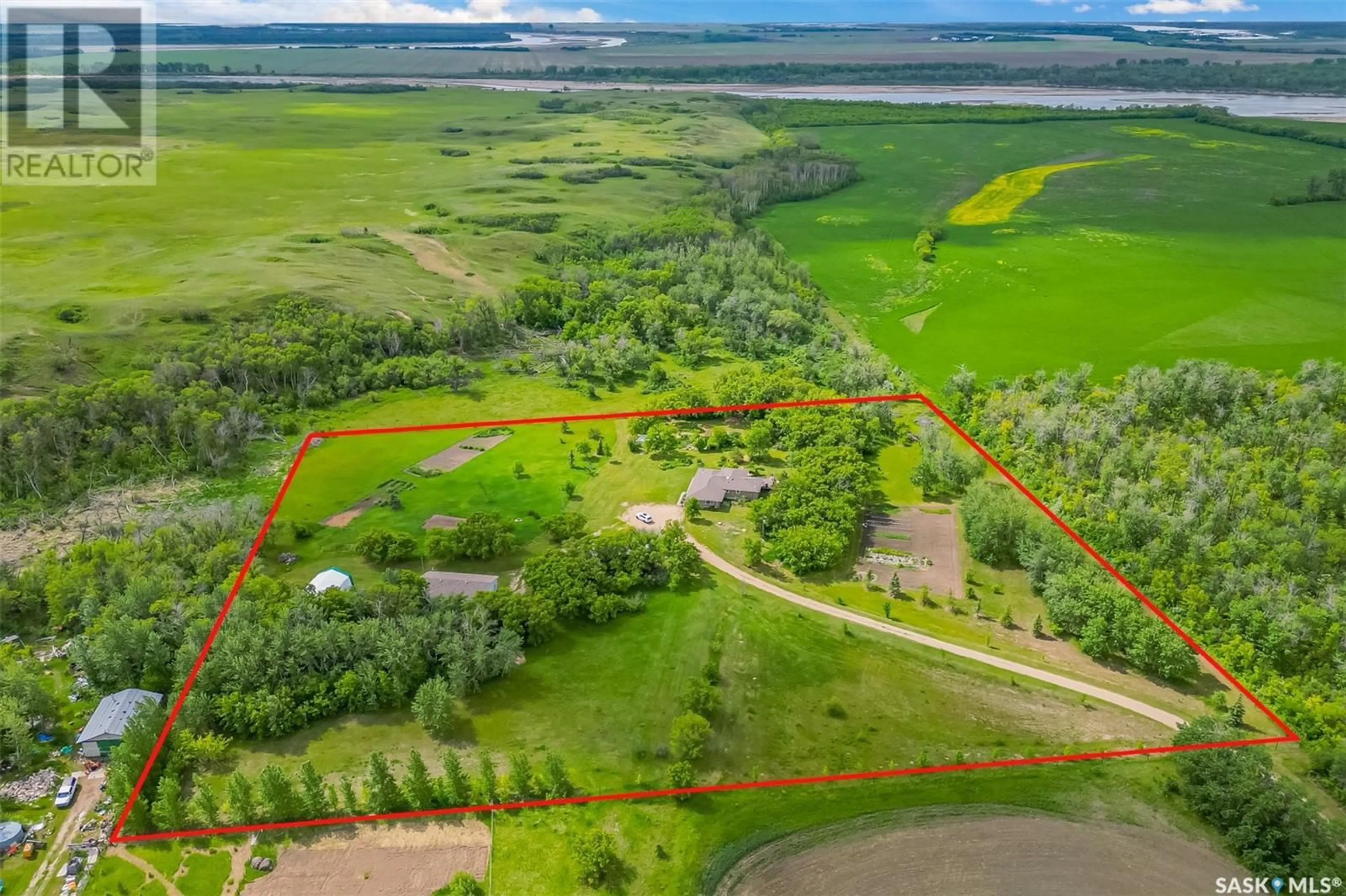 A pic from outside/outdoor area/front of a property/back of a property/a pic from drone, unknown for SECLUDED SANCTUARY ACREAGE, Dundurn Rm No. 314 Saskatchewan S7K1M2