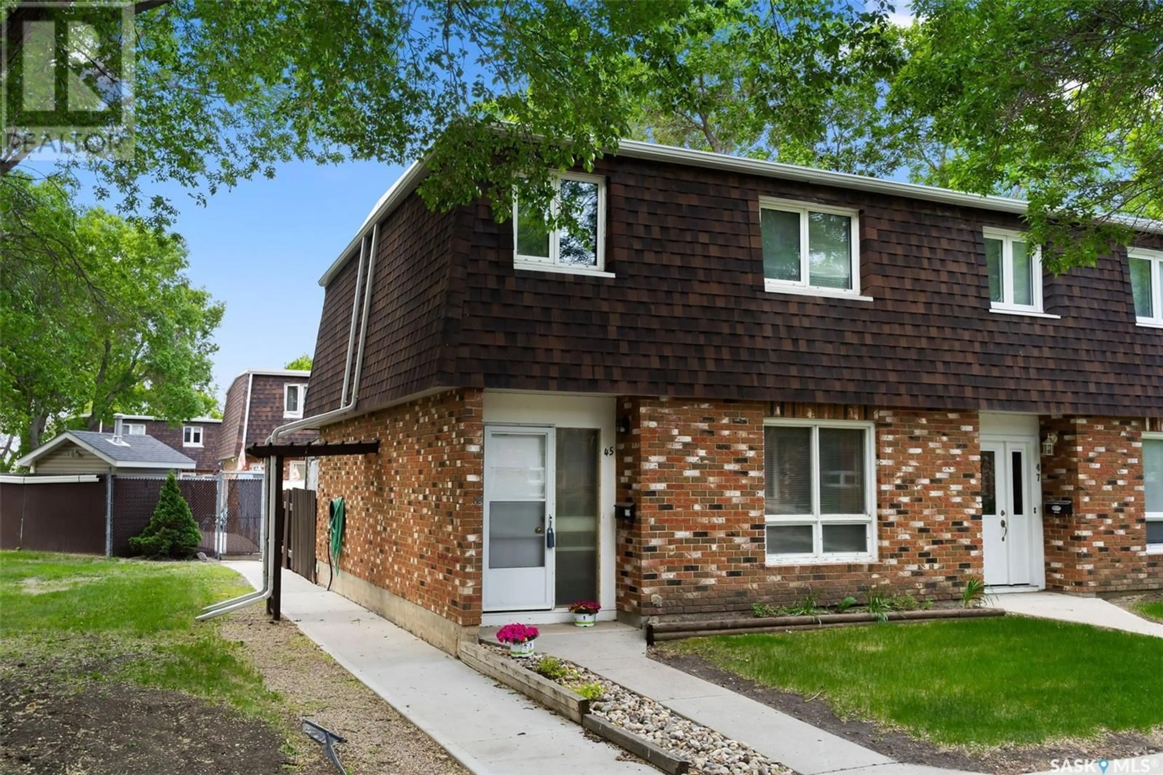Home with brick exterior material, street for 45 SPRUCEVIEW ROAD, Regina Saskatchewan S4R0E1