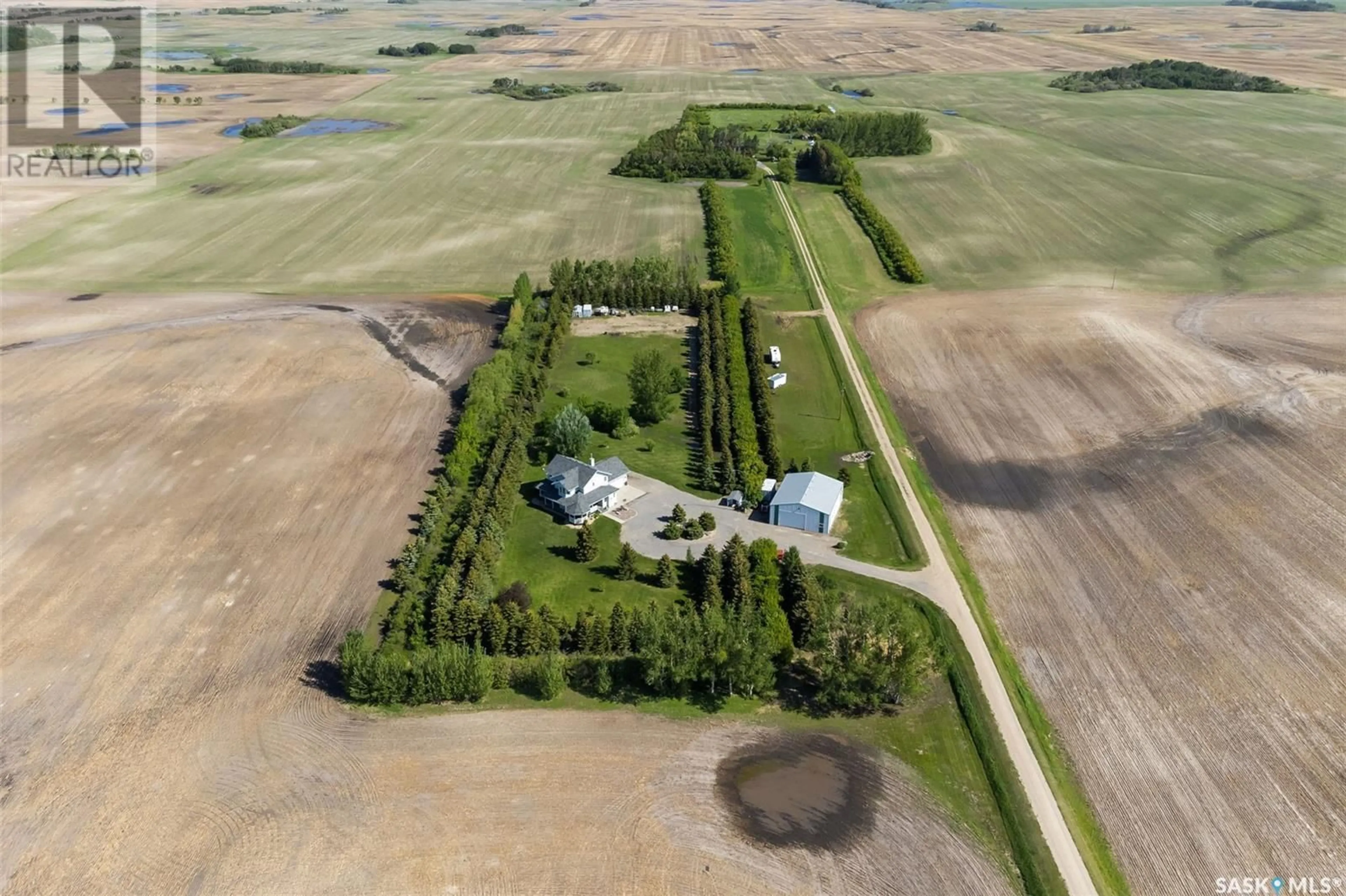 A pic from outside/outdoor area/front of a property/back of a property/a pic from drone, building for GUST ACREAGE, Lumsden Rm No. 189 Saskatchewan S4R8R8