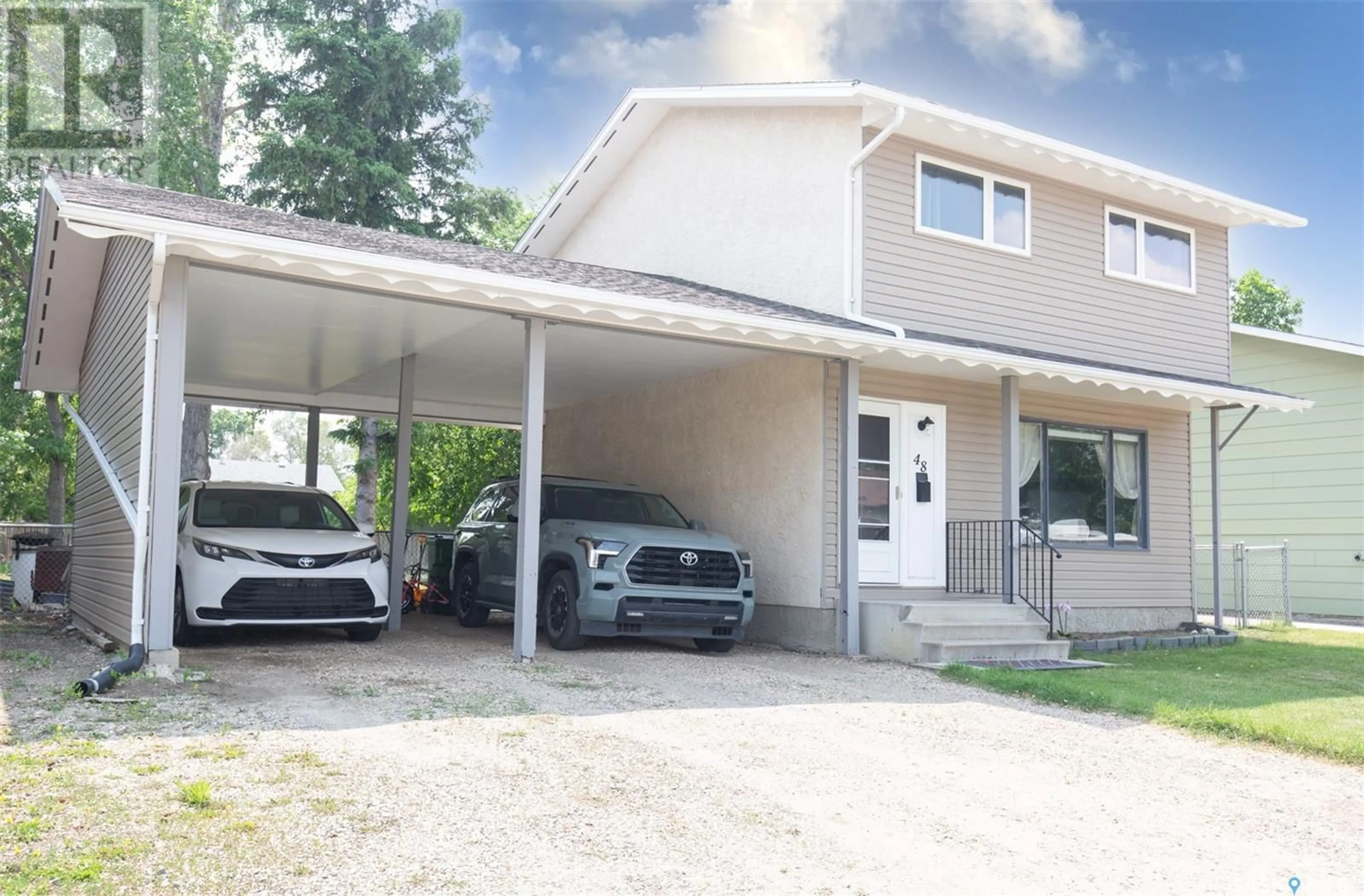 Home with vinyl exterior material, street for 48 BUTTERCUP CRESCENT, Moose Jaw Saskatchewan S6J1A4