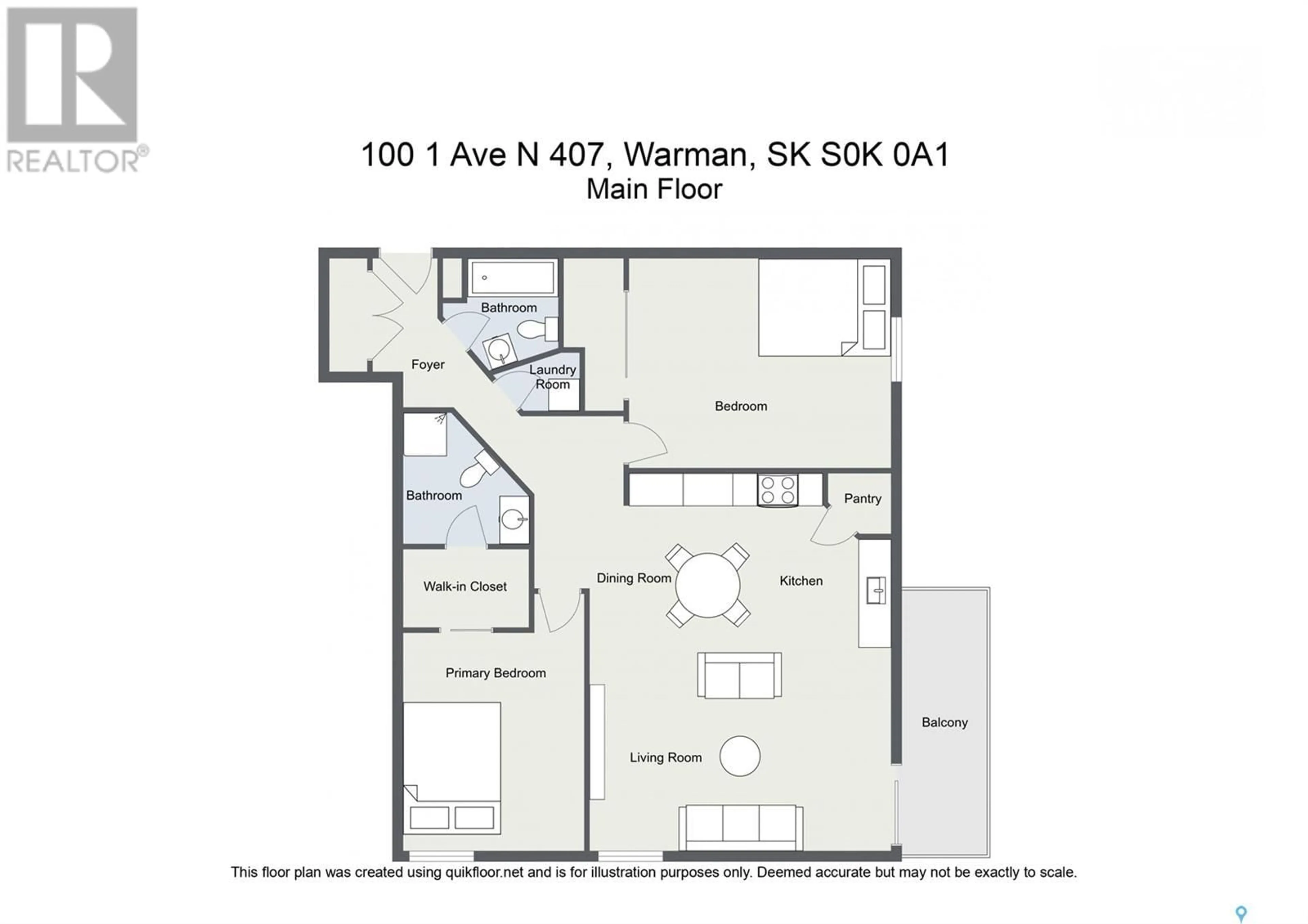 Floor plan for 100 - 407 1ST AVENUE, Warman Saskatchewan S0K4S0