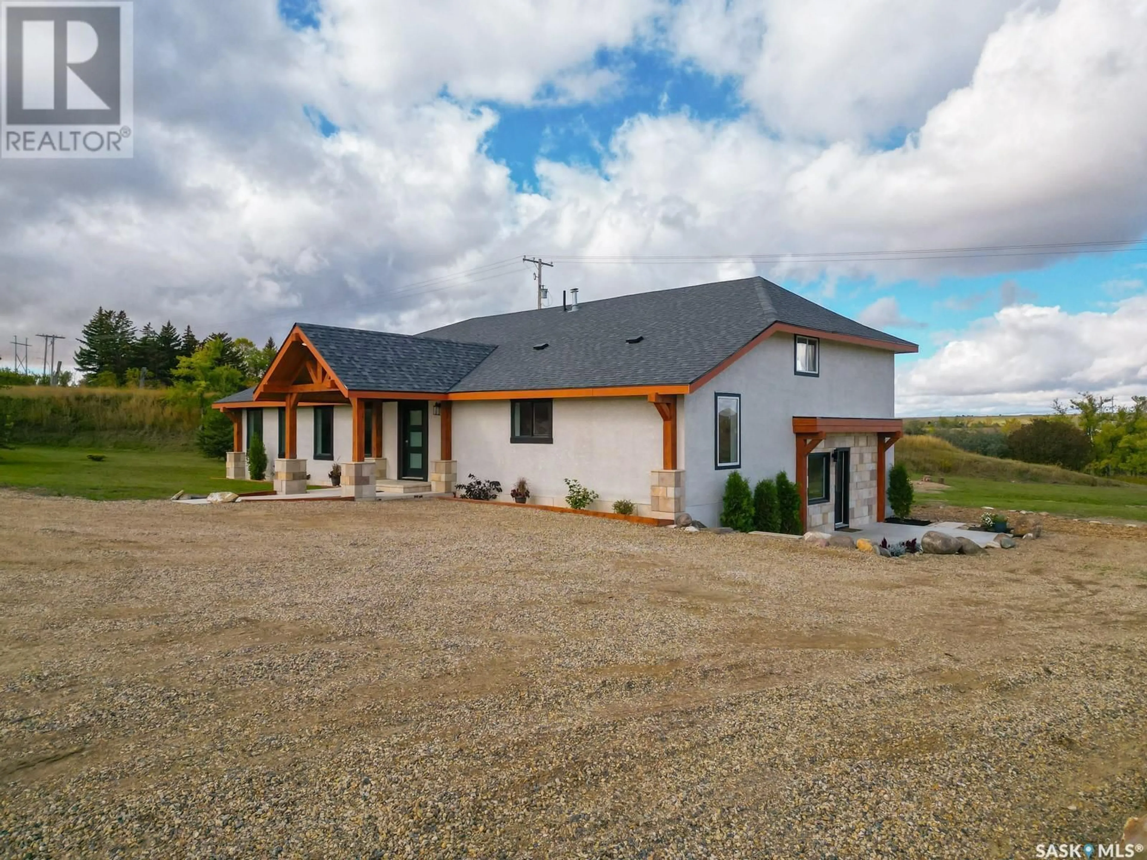 A pic from outside/outdoor area/front of a property/back of a property/a pic from drone, building for RIVER'S EDGE ACREAGE, Moose Jaw Rm No. 161 Saskatchewan S0H0N0