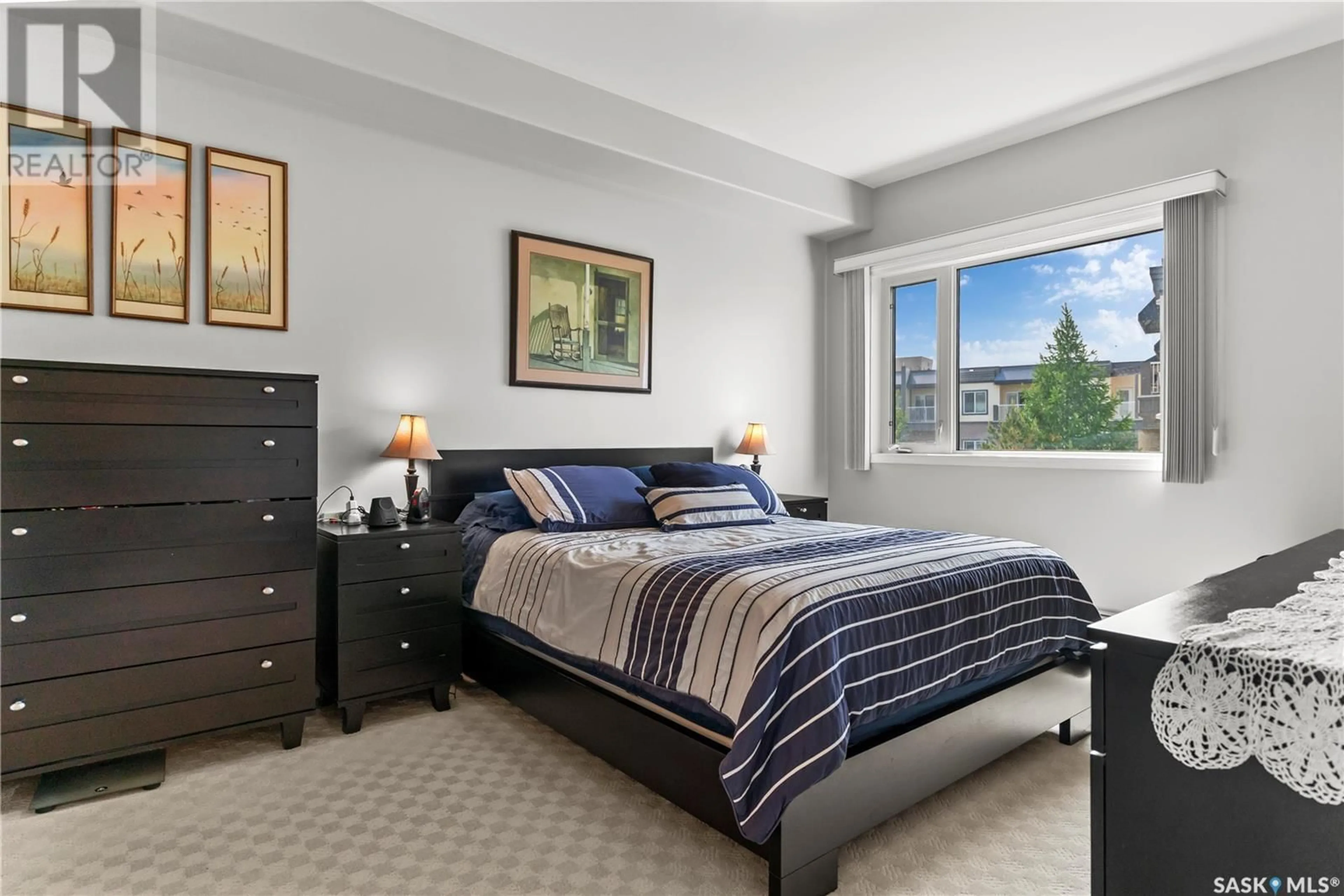 Bedroom with bed, carpet floor for 313 110 ARMISTICE WAY, Saskatoon Saskatchewan S7J5L8