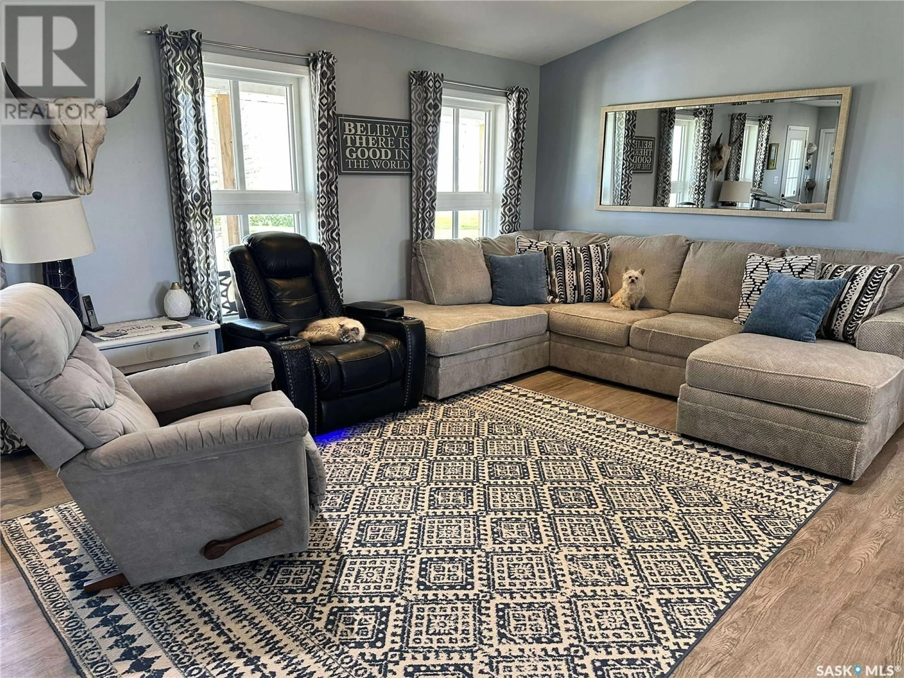 Living room with furniture, carpet floor for KHEDIVE ACREAGE, Norton Rm No. 69 Saskatchewan S0C1K0