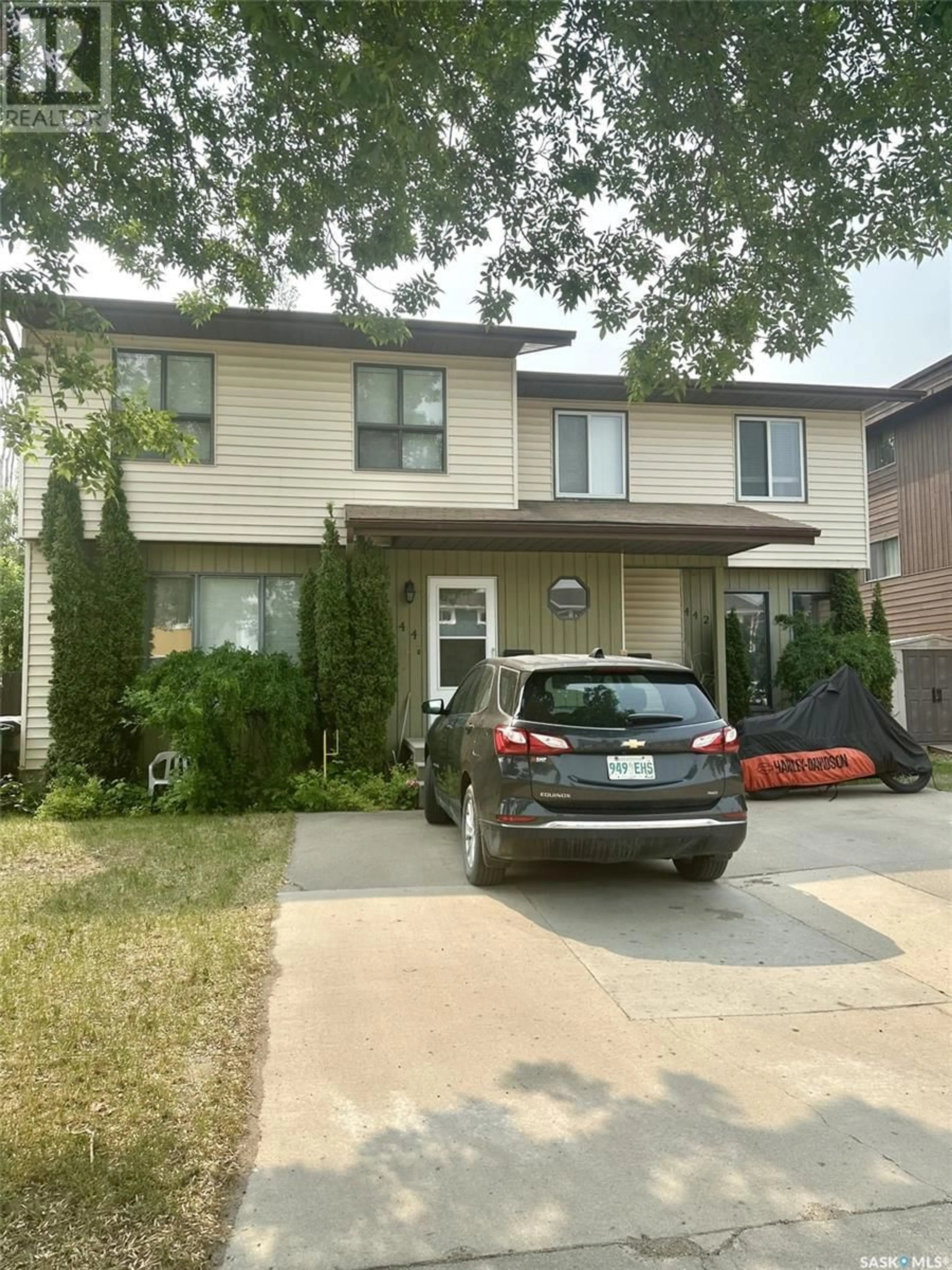 Home with brick exterior material, street for 442 - 444 RUSSELL ROAD, Saskatoon Saskatchewan S7K6K9