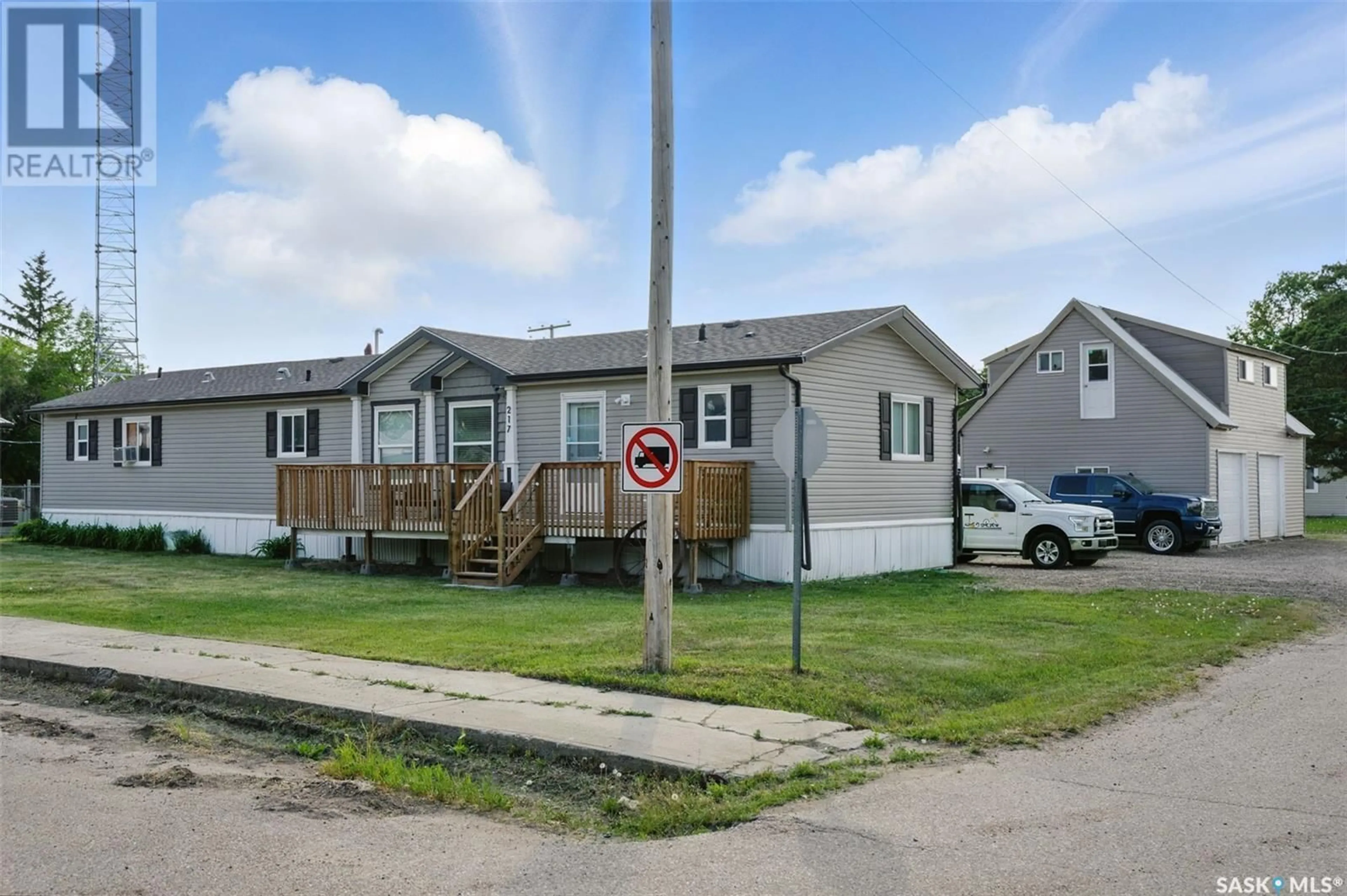 Home with vinyl exterior material, street for 217 MAIN STREET, Brock Saskatchewan S0L0H0