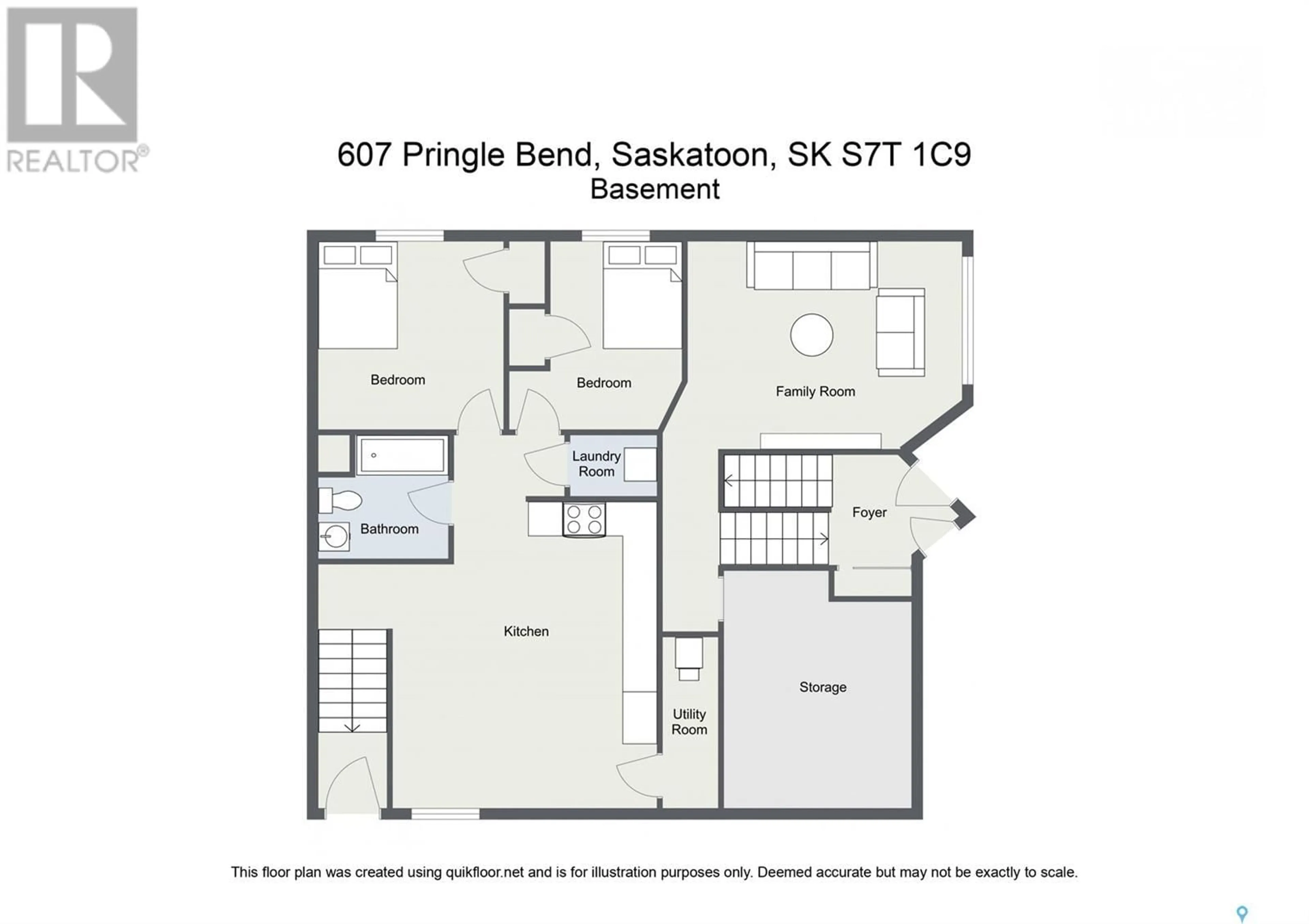 Floor plan for 607 PRINGLE BEND, Saskatoon Saskatchewan S7T0S7