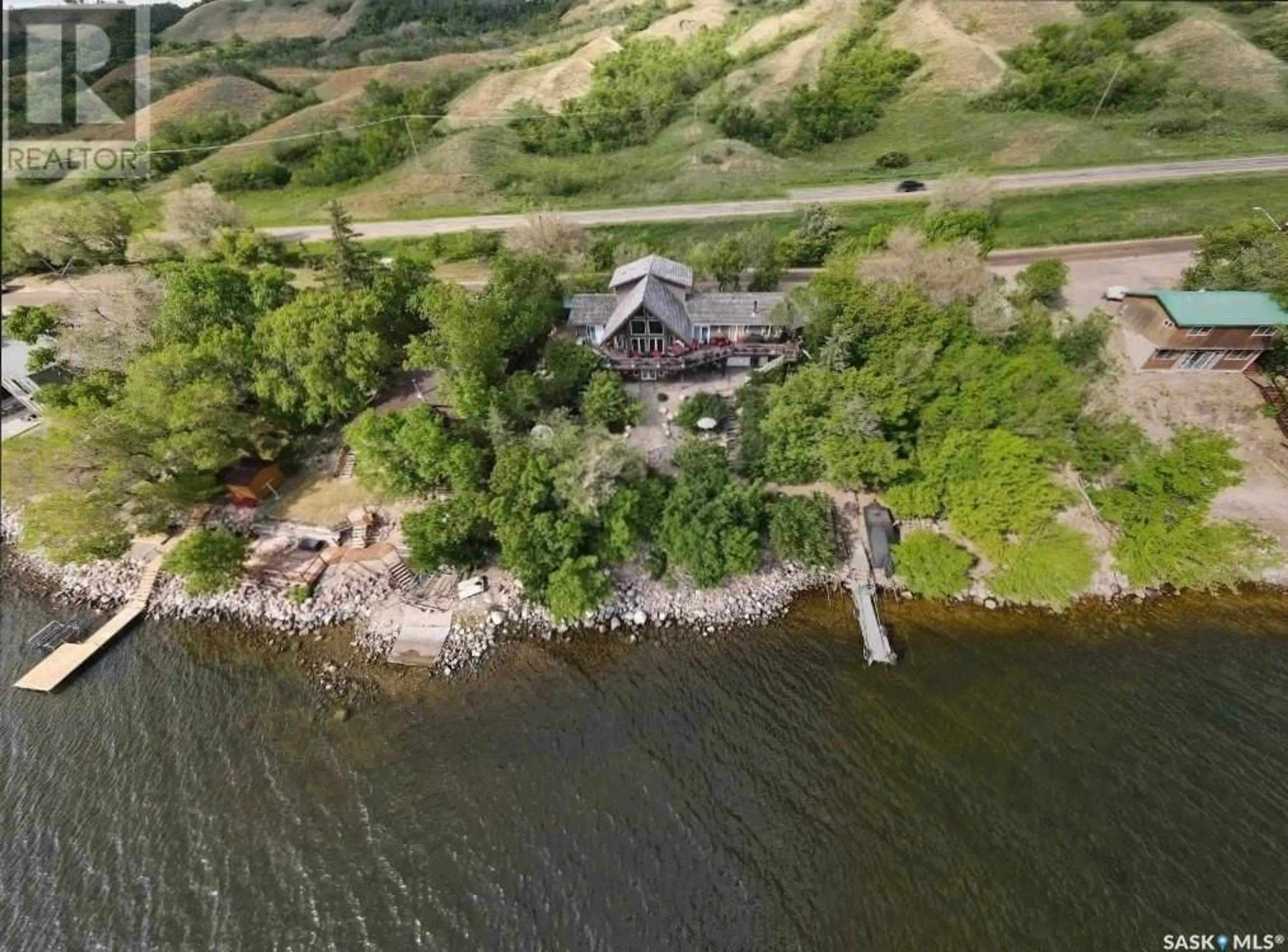 A pic from outside/outdoor area/front of a property/back of a property/a pic from drone, water/lake/river/ocean view for 456 ABEL DRIVE, Crooked Lake Saskatchewan S0A1E0