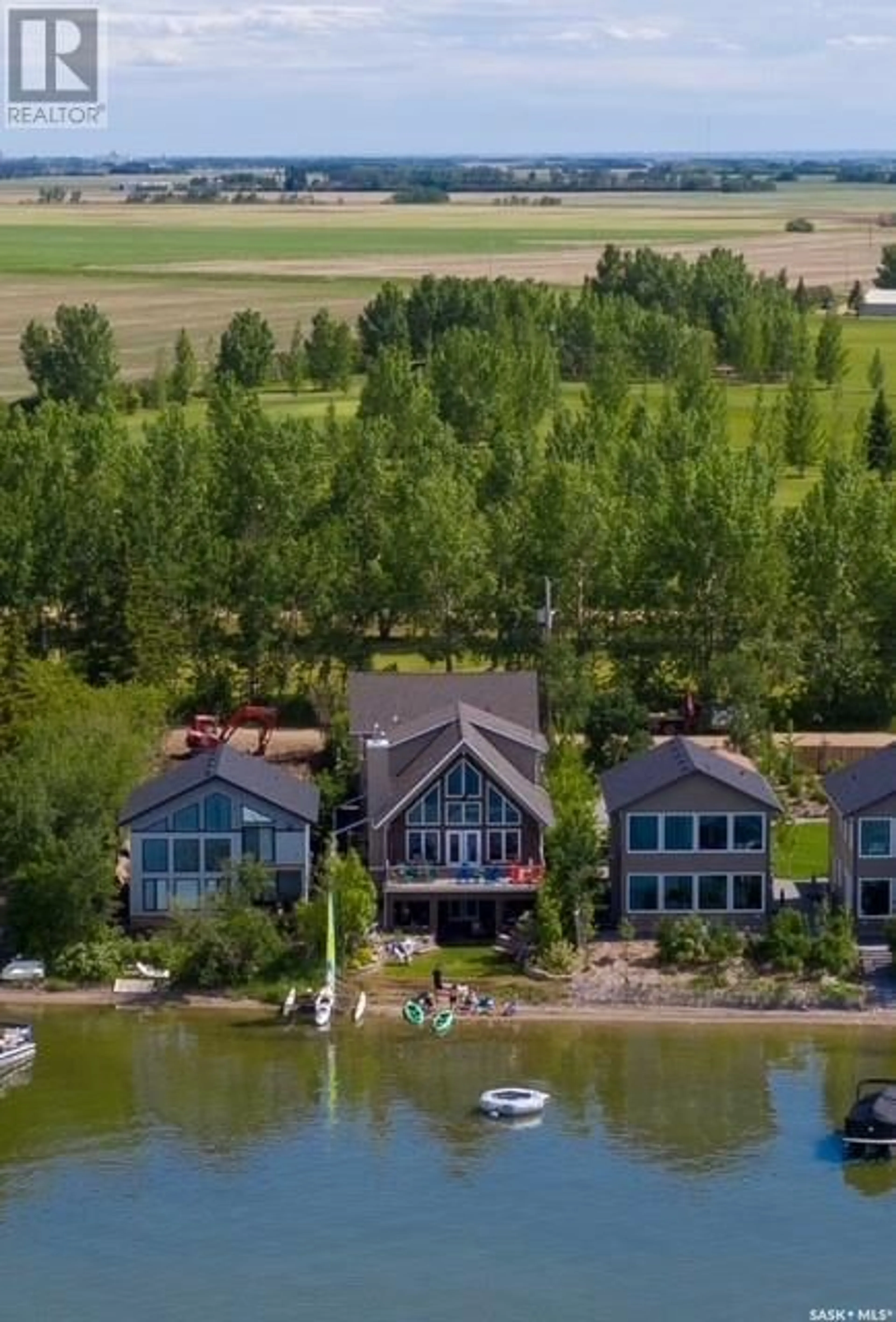 A pic from outside/outdoor area/front of a property/back of a property/a pic from drone, water/lake/river/ocean view for 307 LAKEVIEW AVENUE, Meota Saskatchewan S0M1X0