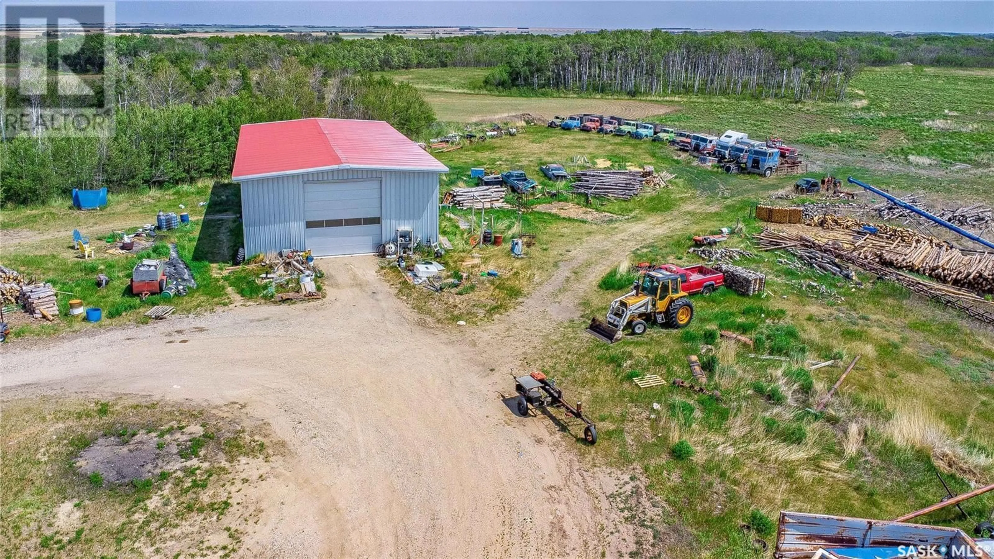 A pic from outside/outdoor area/front of a property/back of a property/a pic from drone, building for LAJOIE ACREAGE, Great Bend Rm No. 405 Saskatchewan S0K0N0