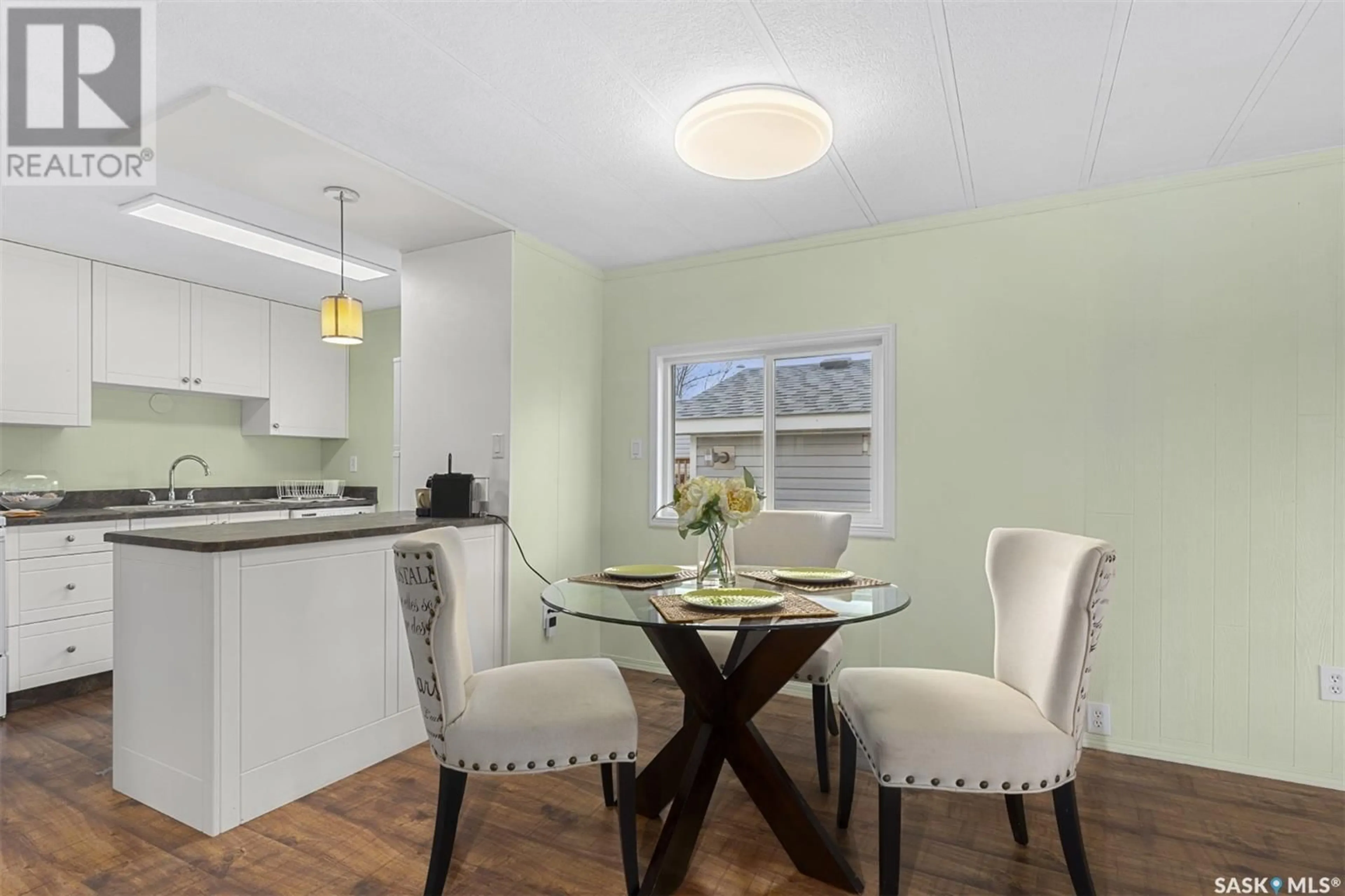 Dining room, wood/laminate floor for 229 CYPRESS WAY, Blucher Rm No. 343 Saskatchewan S7B0A4