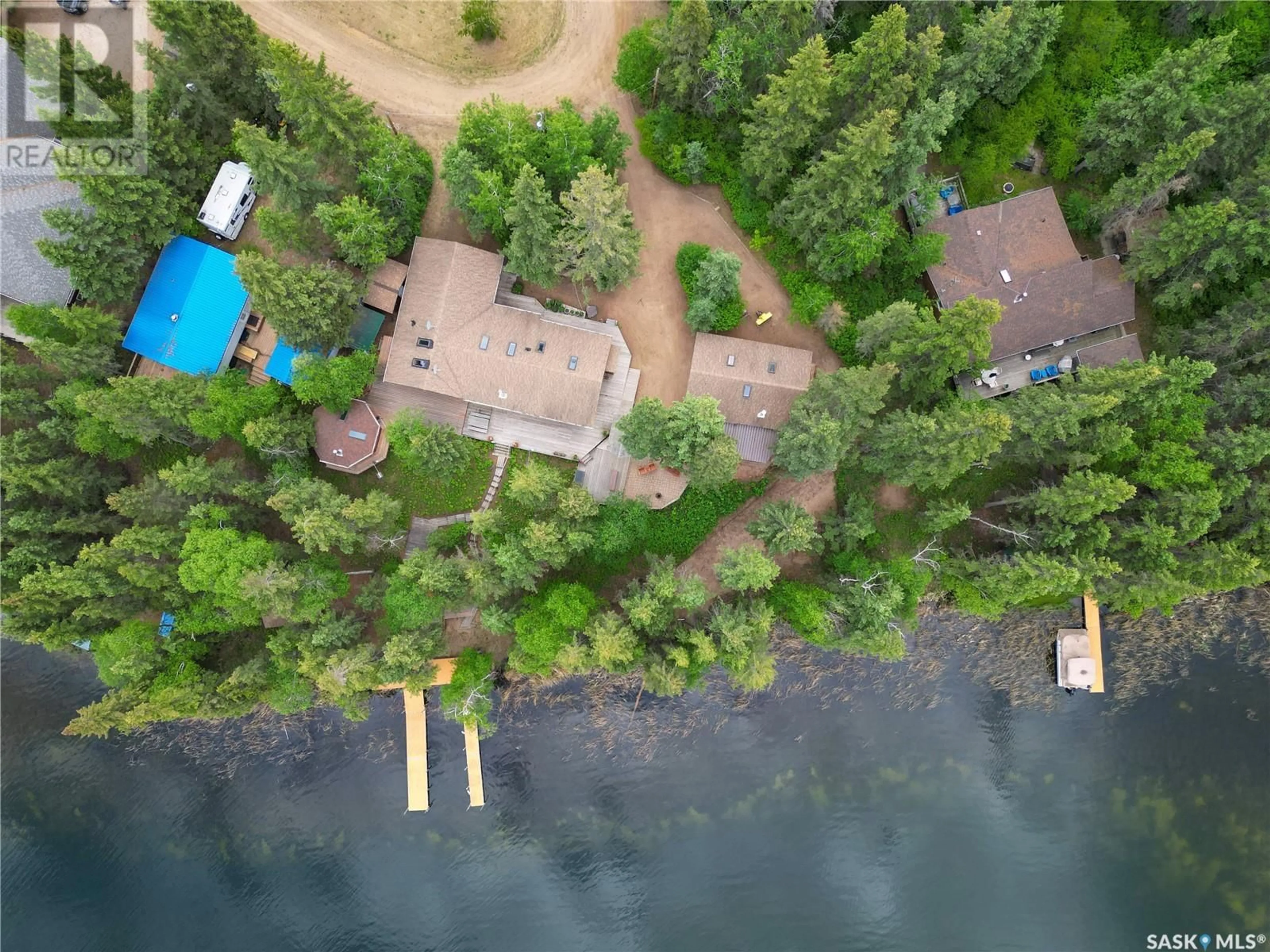 A pic from outside/outdoor area/front of a property/back of a property/a pic from drone, water/lake/river/ocean view for 224 KINGFISHER DRIVE, Canwood Rm No. 494 Saskatchewan S0J0K0
