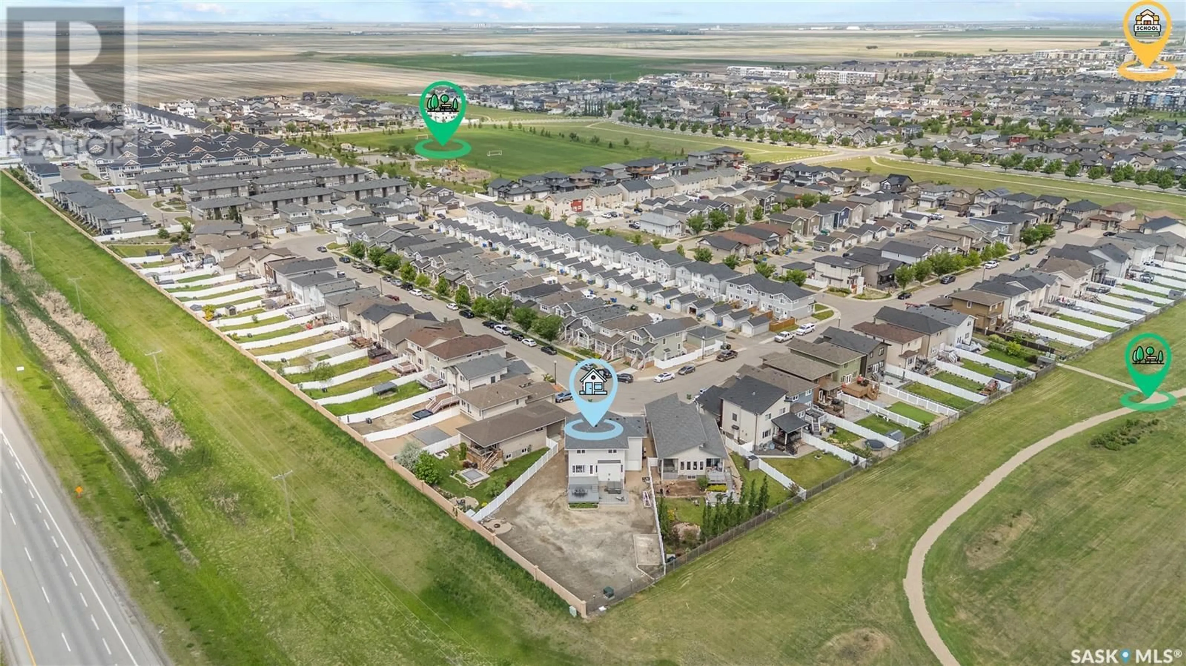 A pic from outside/outdoor area/front of a property/back of a property/a pic from drone, street for 5172 CRANE CRESCENT, Regina Saskatchewan S4W0H8