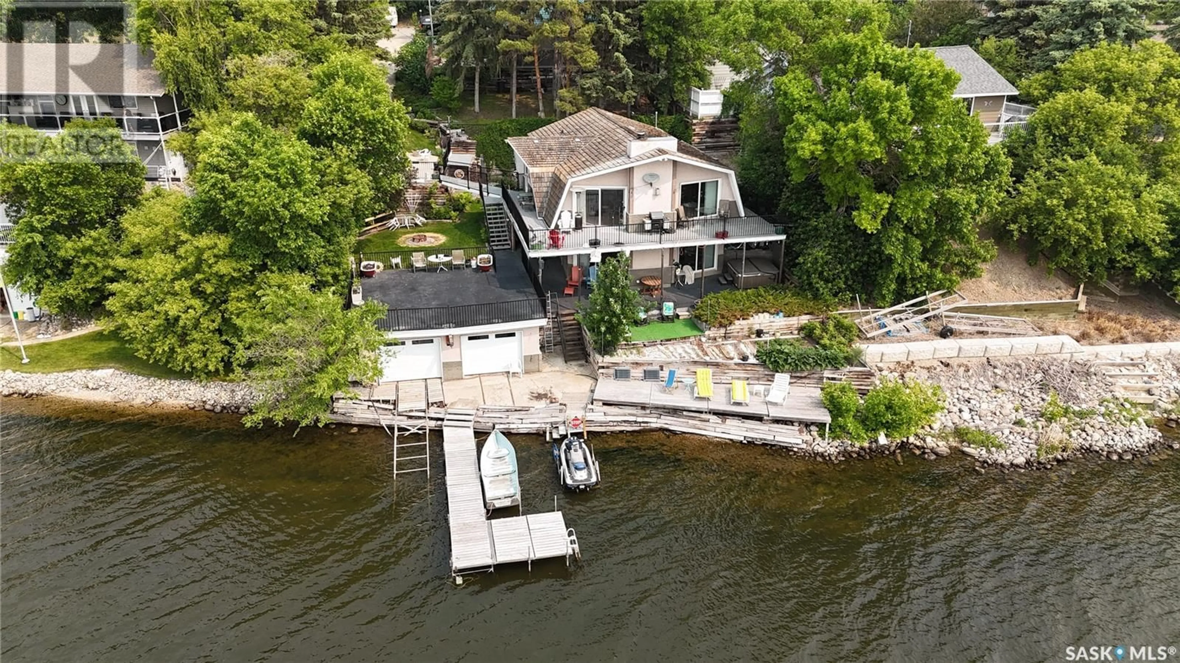 A pic from outside/outdoor area/front of a property/back of a property/a pic from drone, water/lake/river/ocean view for 186 PASQUA LAKE ROAD, North Qu'Appelle Rm No. 187 Saskatchewan S0G1S0