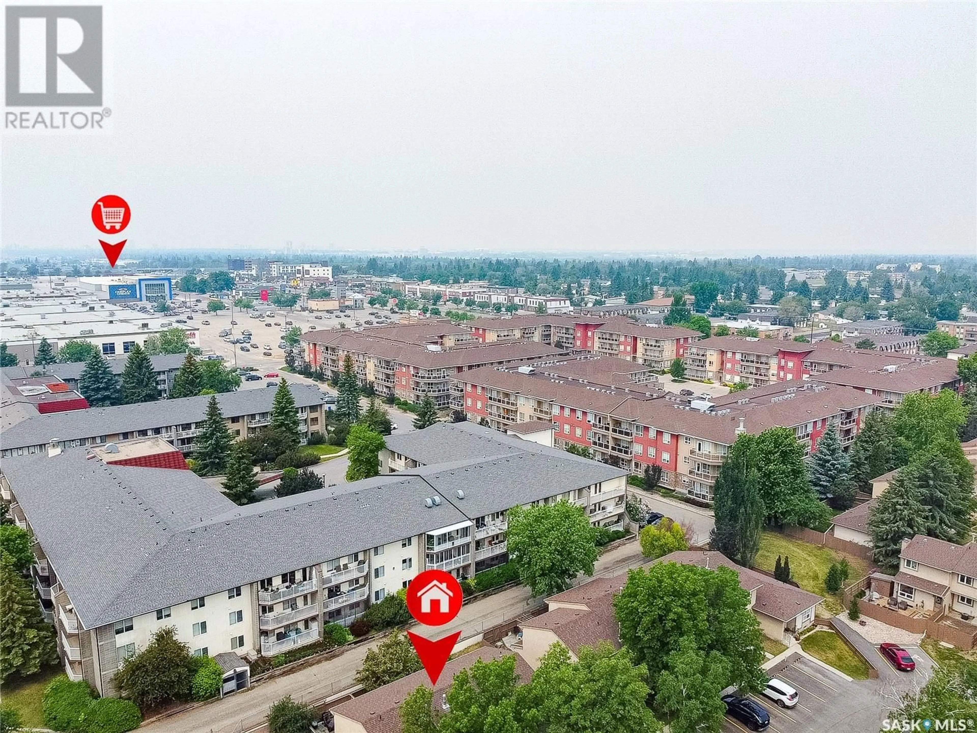 A pic from outside/outdoor area/front of a property/back of a property/a pic from drone, city buildings view from balcony for 176 1128 MCKERCHER DRIVE, Saskatoon Saskatchewan S7H4Y7