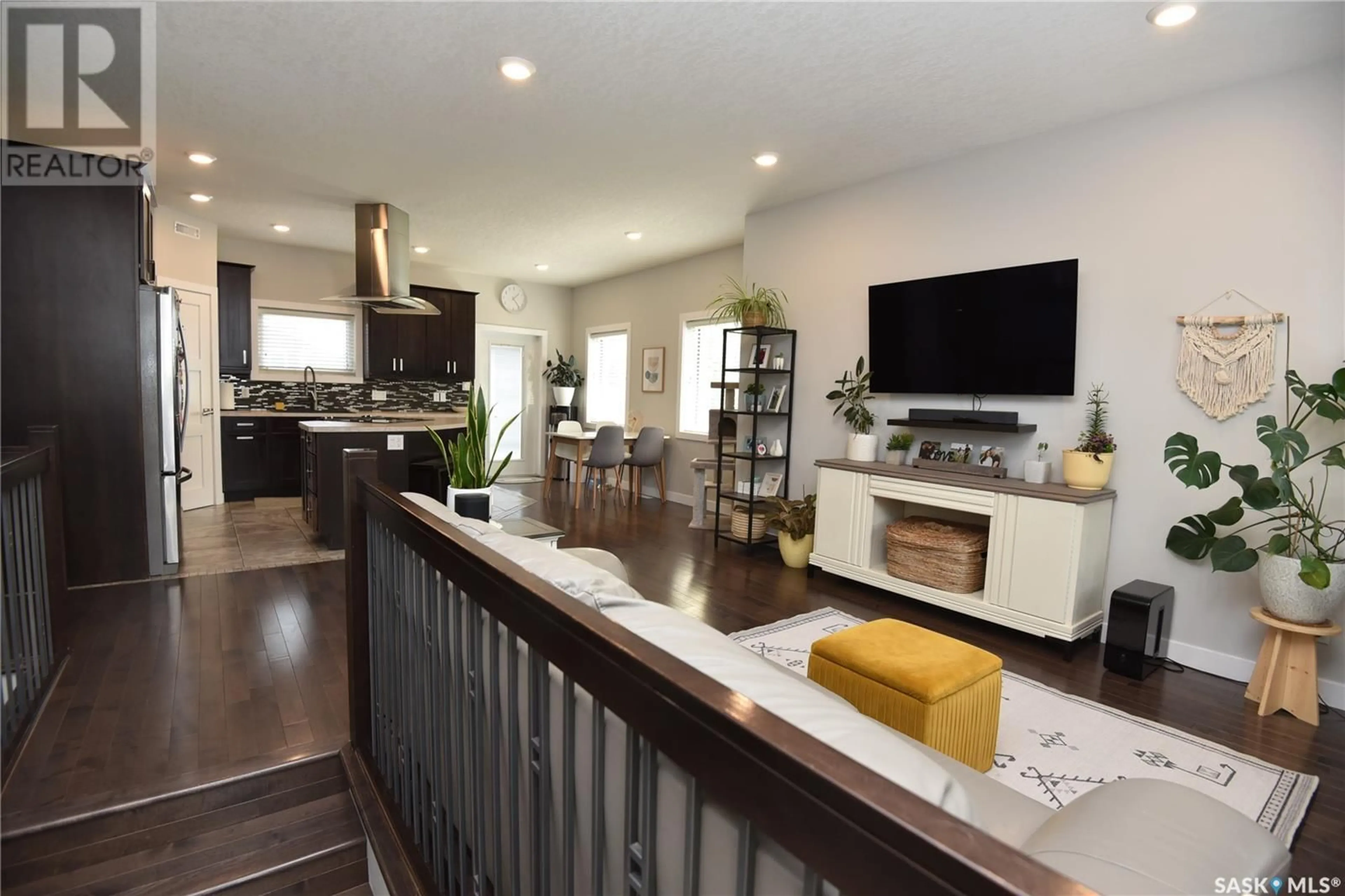 Open concept kitchen, wood/laminate floor for 111 6TH STREET, Nipawin Saskatchewan S0E1E0