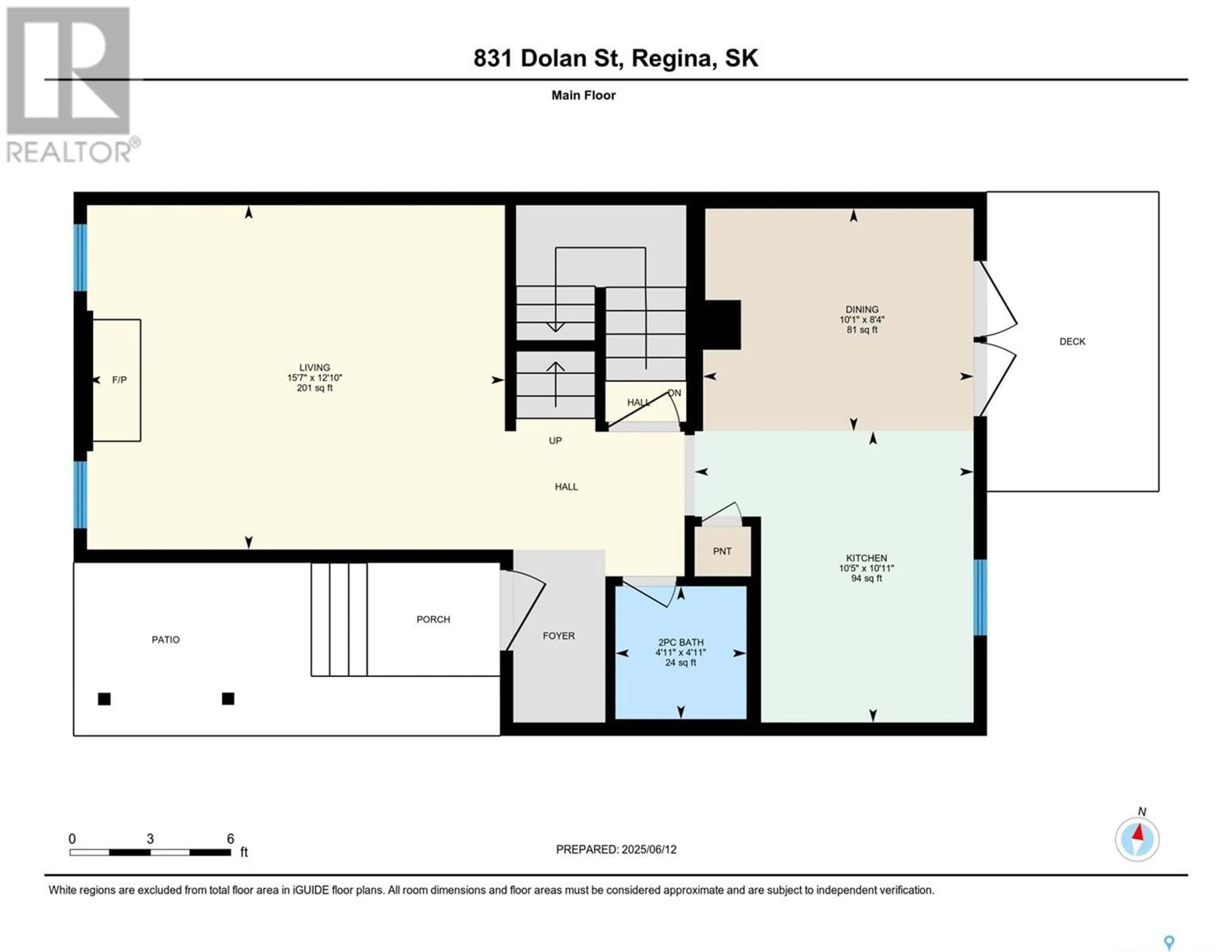 Floor plan for 831 DOLAN STREET, Regina Saskatchewan S4X1T6