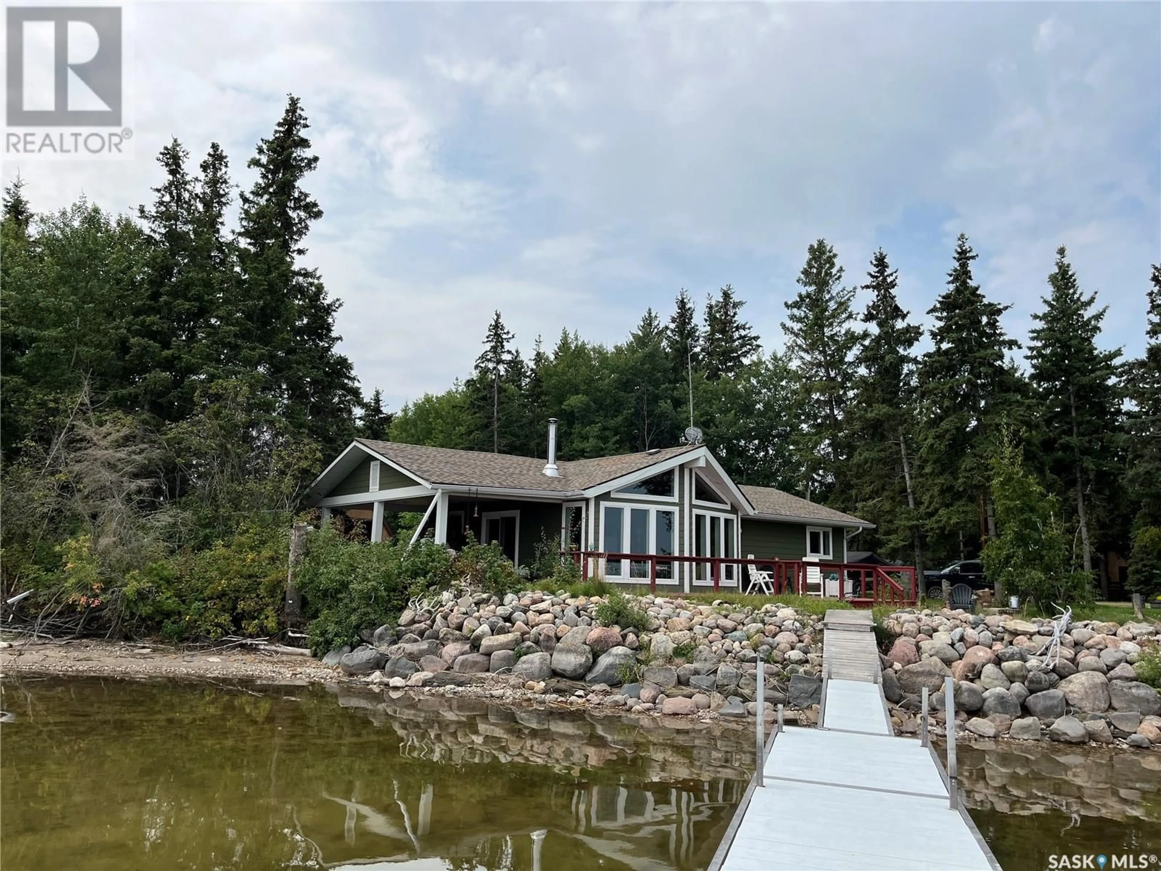 A pic from outside/outdoor area/front of a property/back of a property/a pic from drone, water/lake/river/ocean view for 1 CRONE BAY, Big River Rm No. 555 Saskatchewan S0J0E0