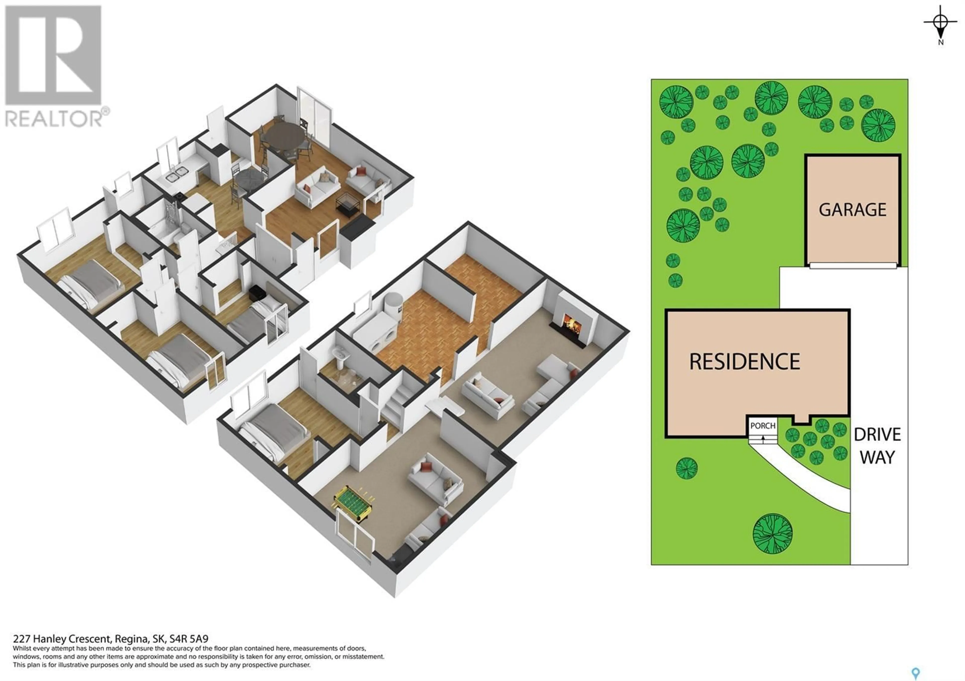 Floor plan for 227 HANLEY CRESCENT, Regina Saskatchewan S4R5A9