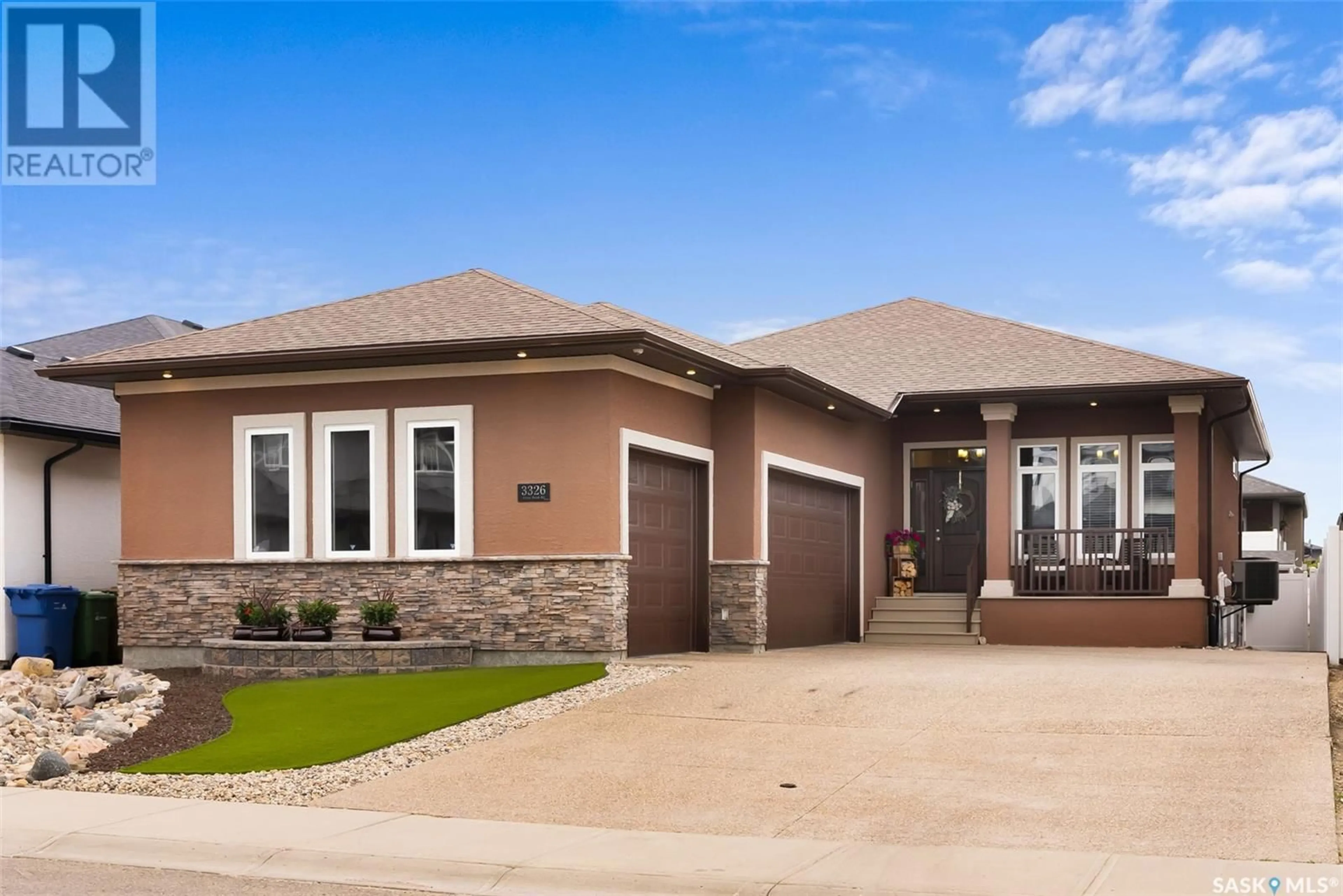 Home with brick exterior material, street for 3326 GREEN BROOK ROAD, Regina Saskatchewan S4V3K2