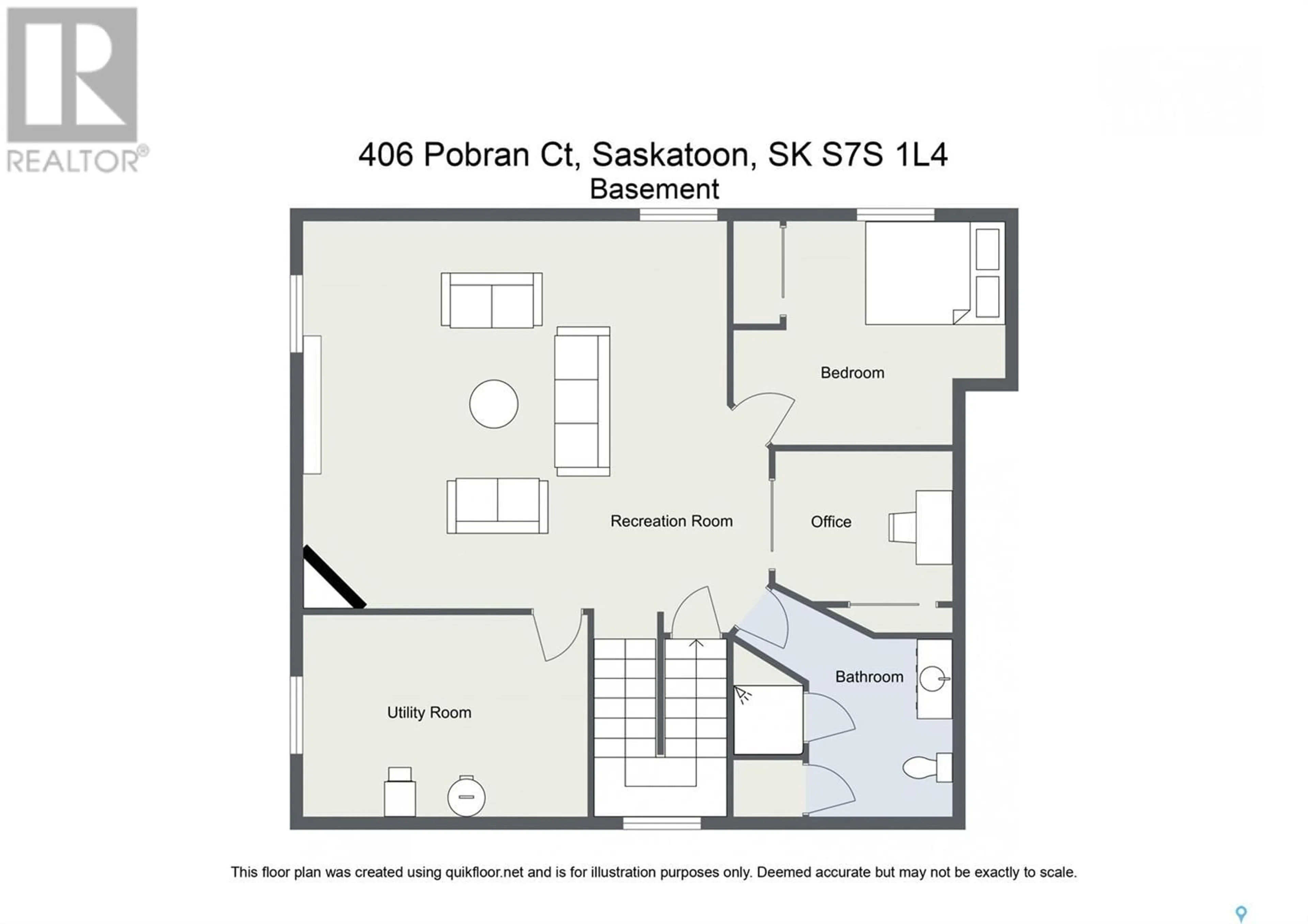 Floor plan for 406 POBRAN COURT, Saskatoon Saskatchewan S7S1L4