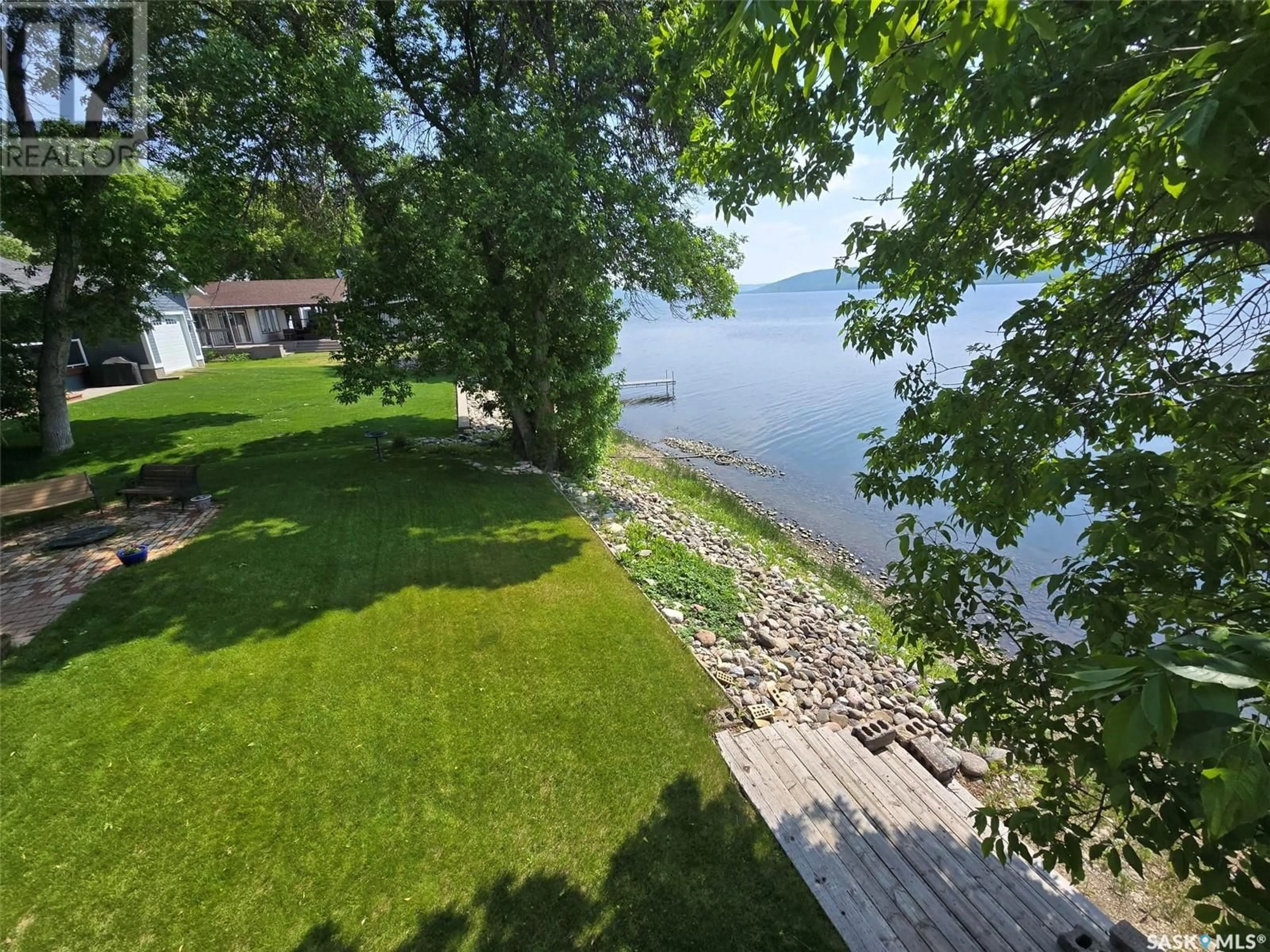 A pic from outside/outdoor area/front of a property/back of a property/a pic from drone, water/lake/river/ocean view for A - 56 ELK ROAD, Crooked Lake Saskatchewan S0G2B0