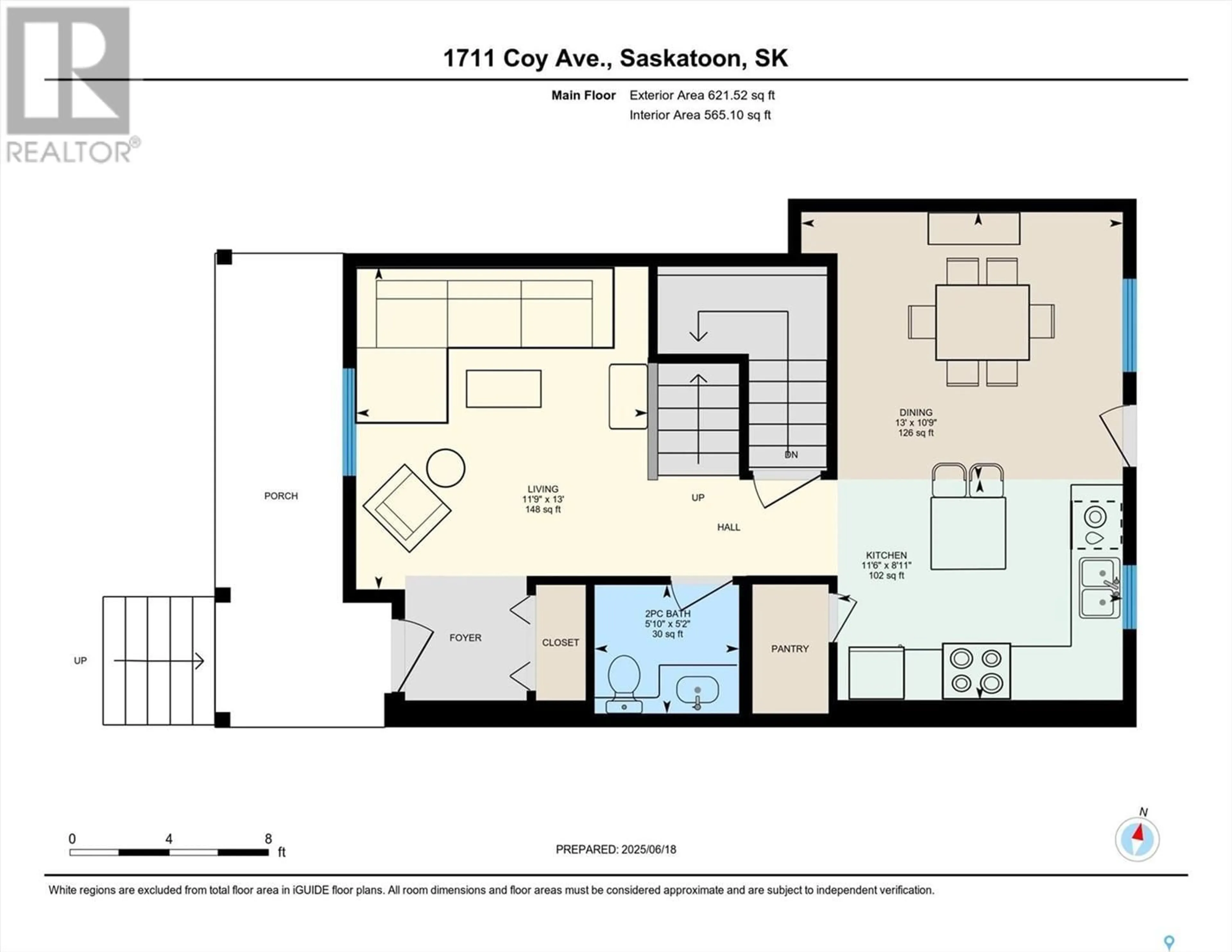 Floor plan for 1711 COY AVENUE, Saskatoon Saskatchewan S7M0H8