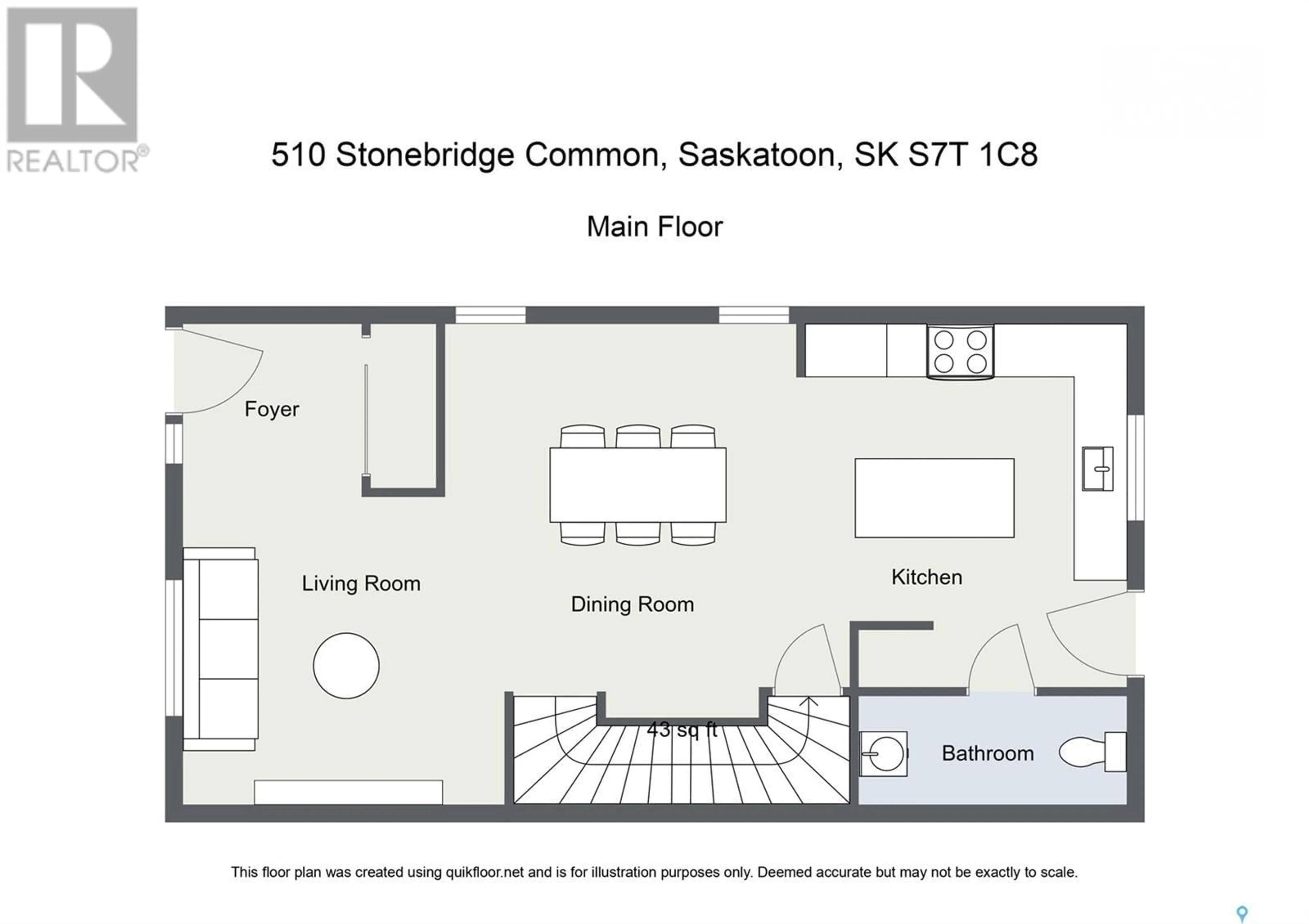Floor plan for 510 STONEBRIDGE COMMON, Saskatoon Saskatchewan S7T0N8
